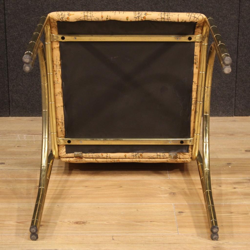 Six chaises italiennes de design en métal doré du XXe siècle, 1970 en vente 6