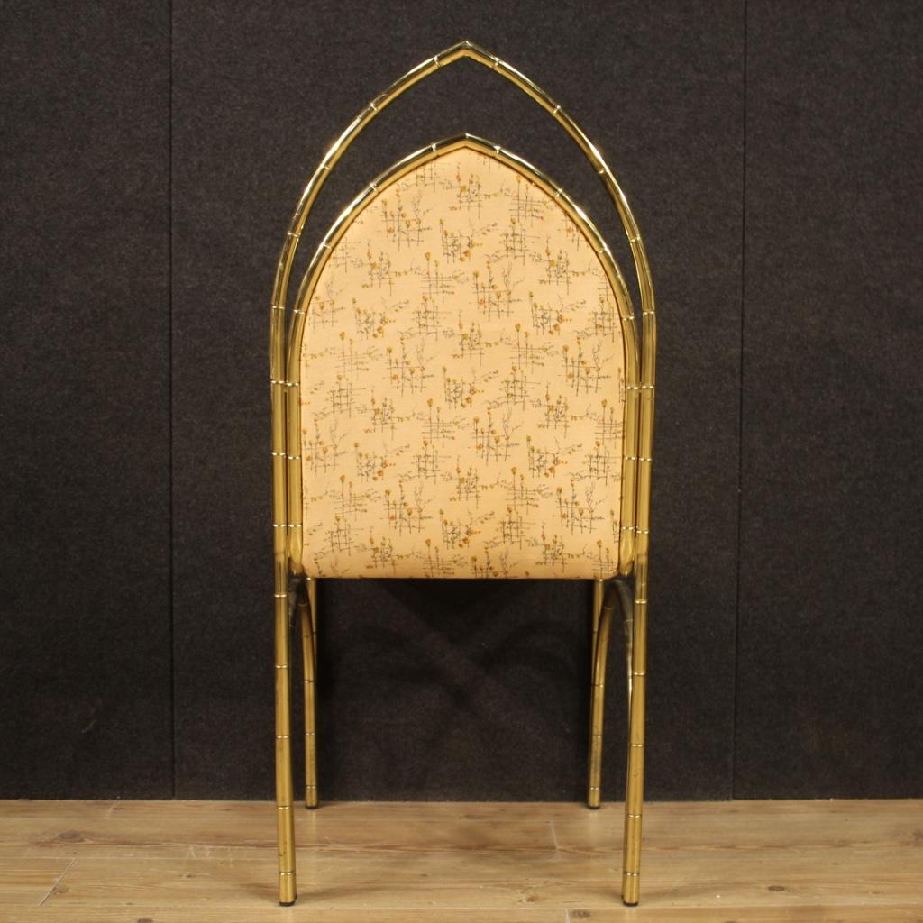 Six chaises italiennes de design en métal doré du XXe siècle, 1970 en vente 4