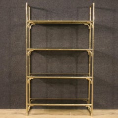 20th Century Gold Metal Italian Vintage Bookshelf, 1970