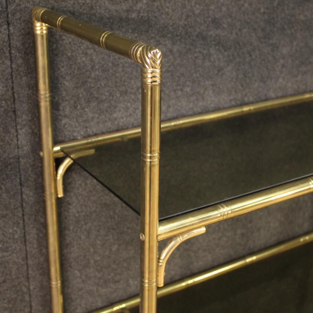 vintage brass bookshelf