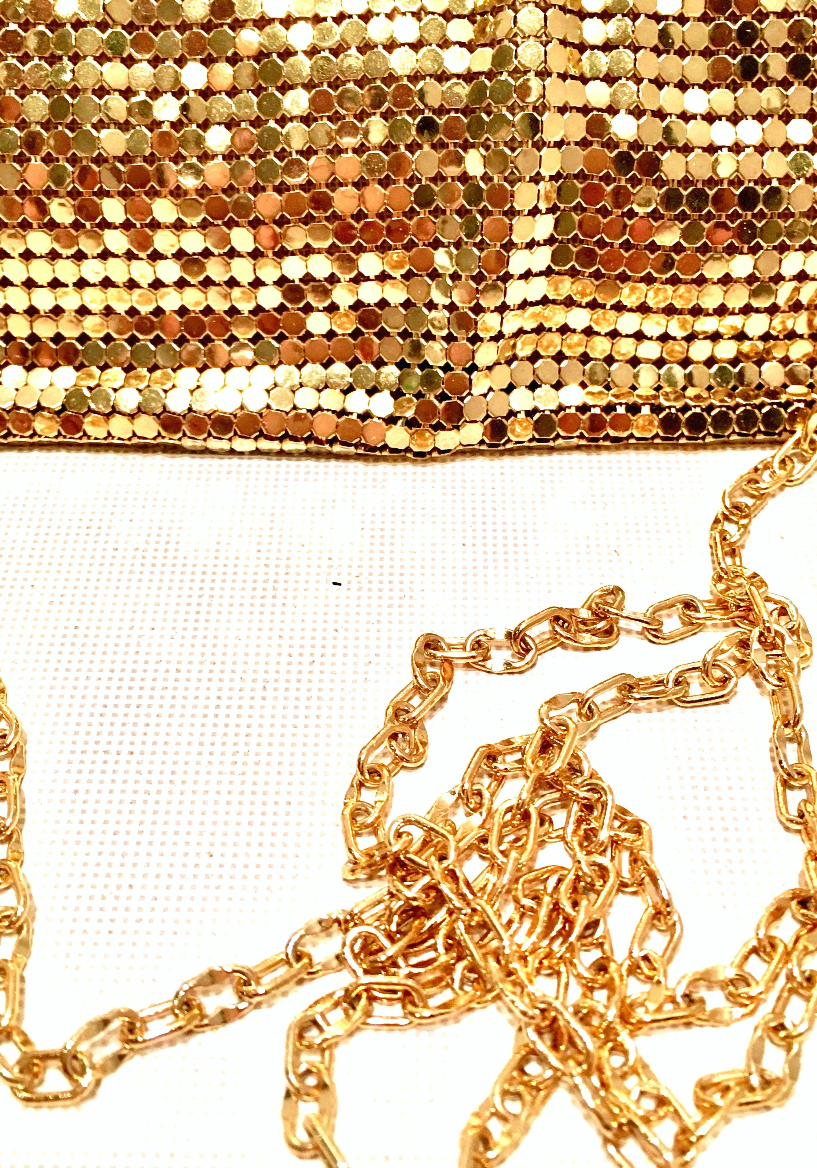 20th Century Gold Metal Mesh & Swarovksi Crystal Evening Bag By, Whiting & Davis 4