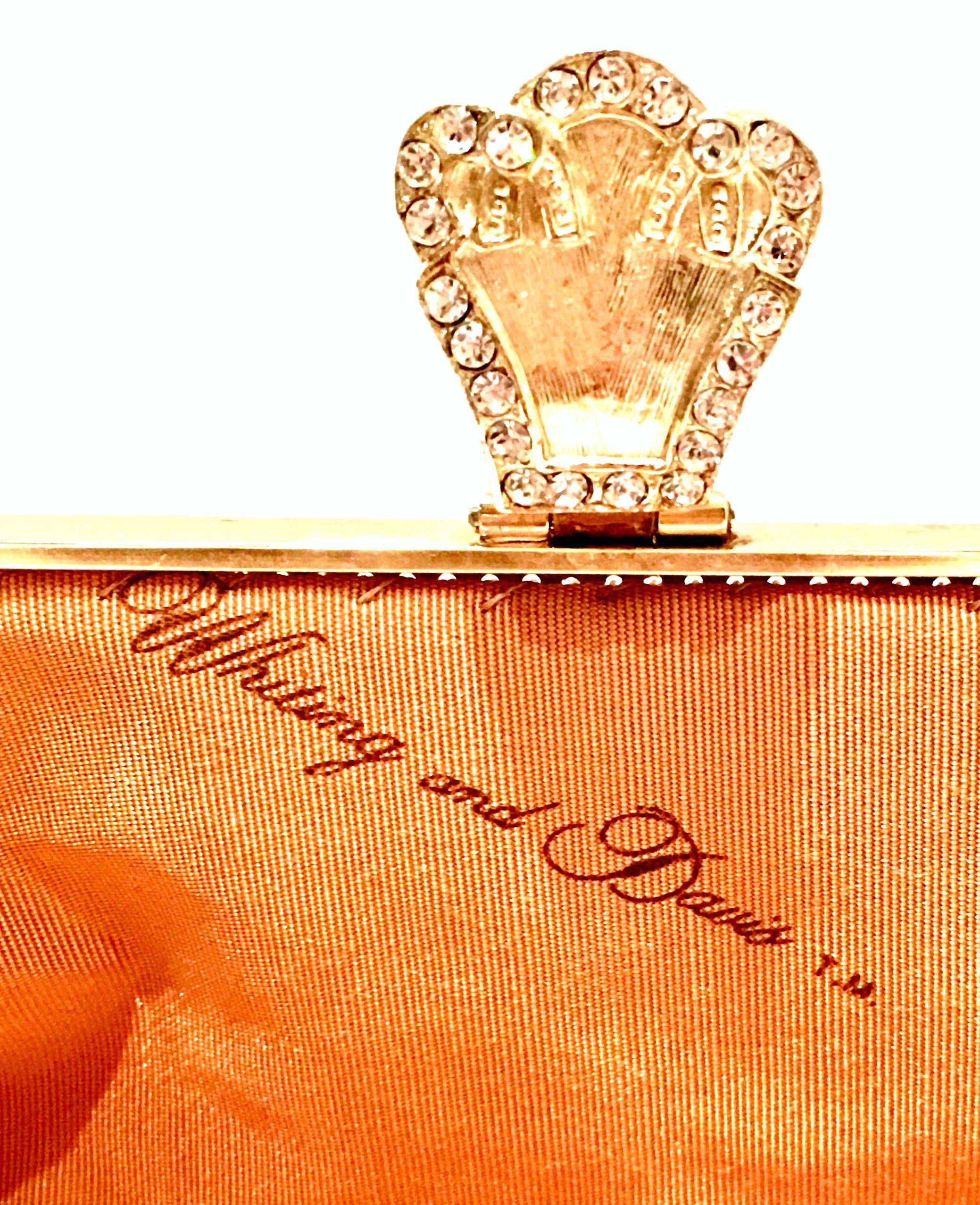 20th Century Gold Metal Mesh & Swarovksi Crystal Evening Bag By, Whiting & Davis 6