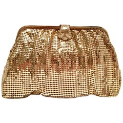 Vintage 20th Century Gold Metal Mesh & Swarovksi Crystal Evening Bag By, Whiting & Davis