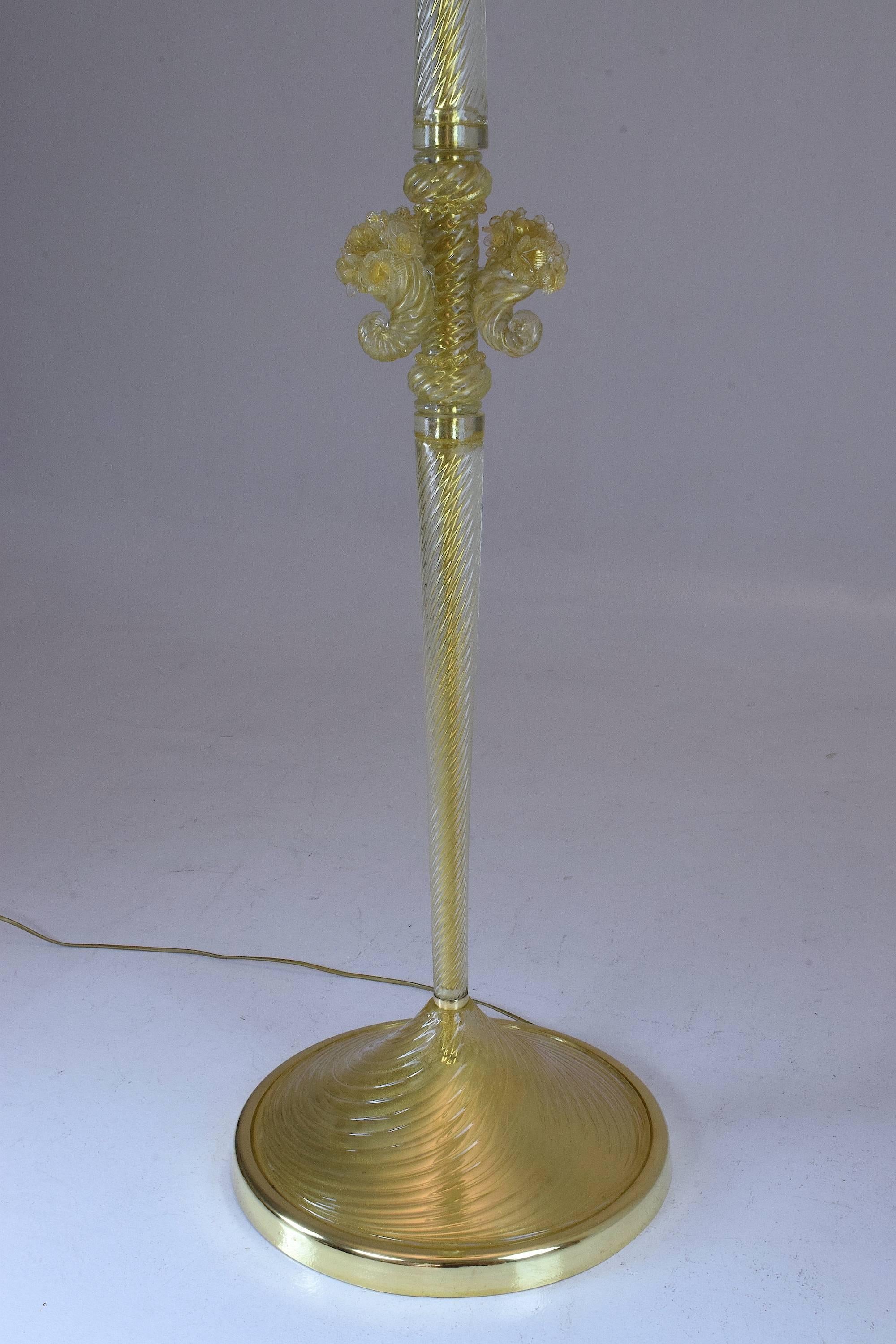 Italian Gold Murano Floor Lamp by Barovier Ercole, 1950s For Sale 5