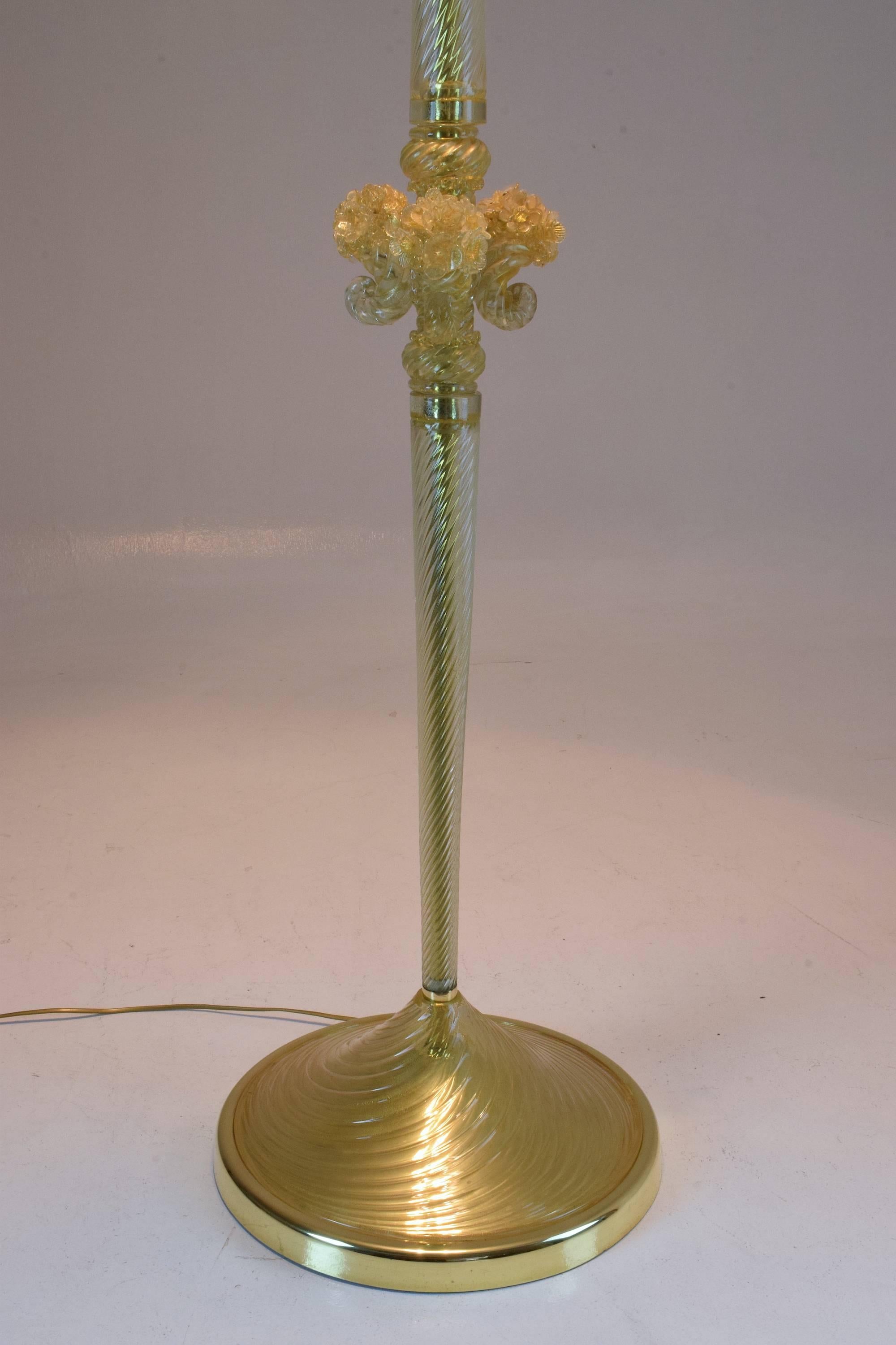 Italian Gold Murano Floor Lamp by Barovier Ercole, 1950s For Sale 6
