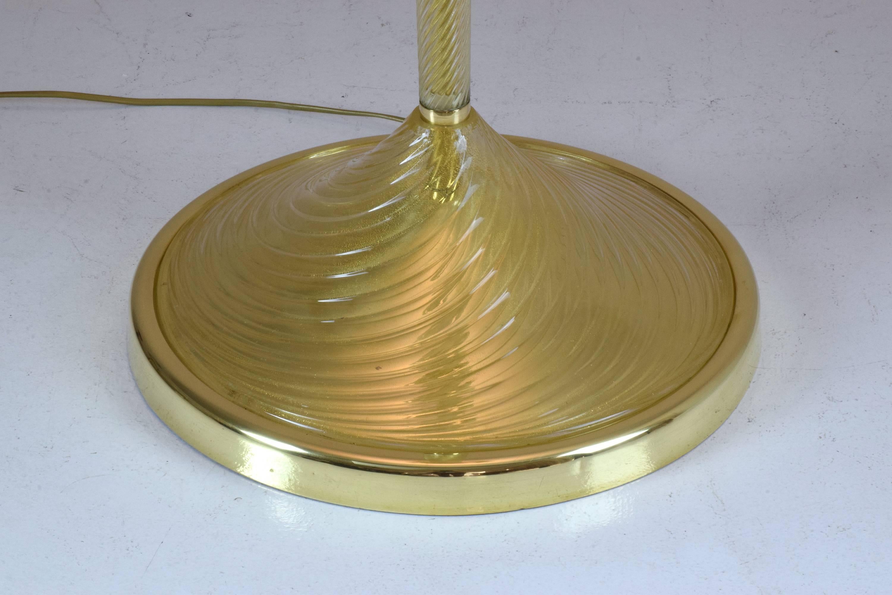 Italian Gold Murano Floor Lamp by Barovier Ercole, 1950s For Sale 1