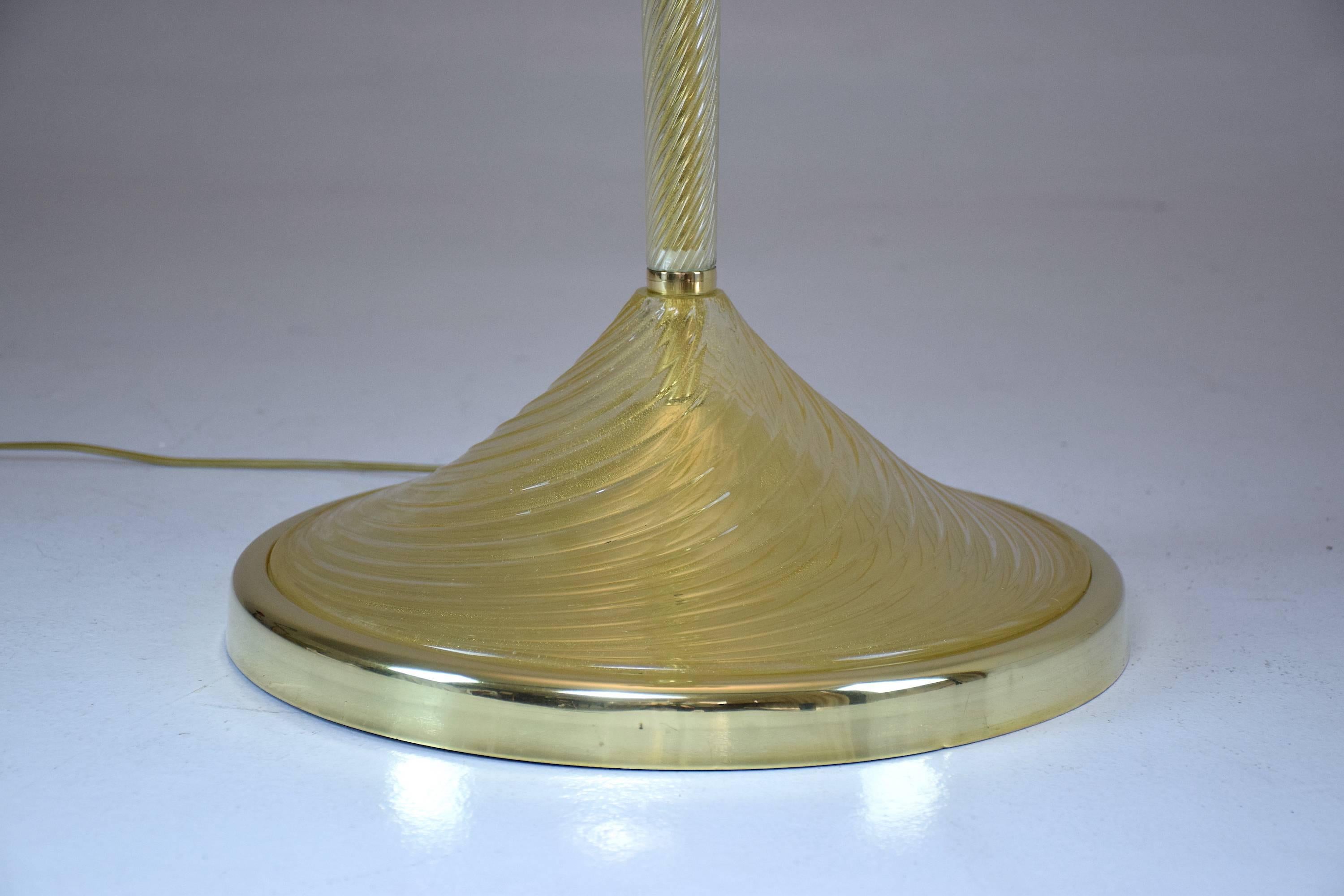 Italian Gold Murano Floor Lamp by Barovier Ercole, 1950s For Sale 2