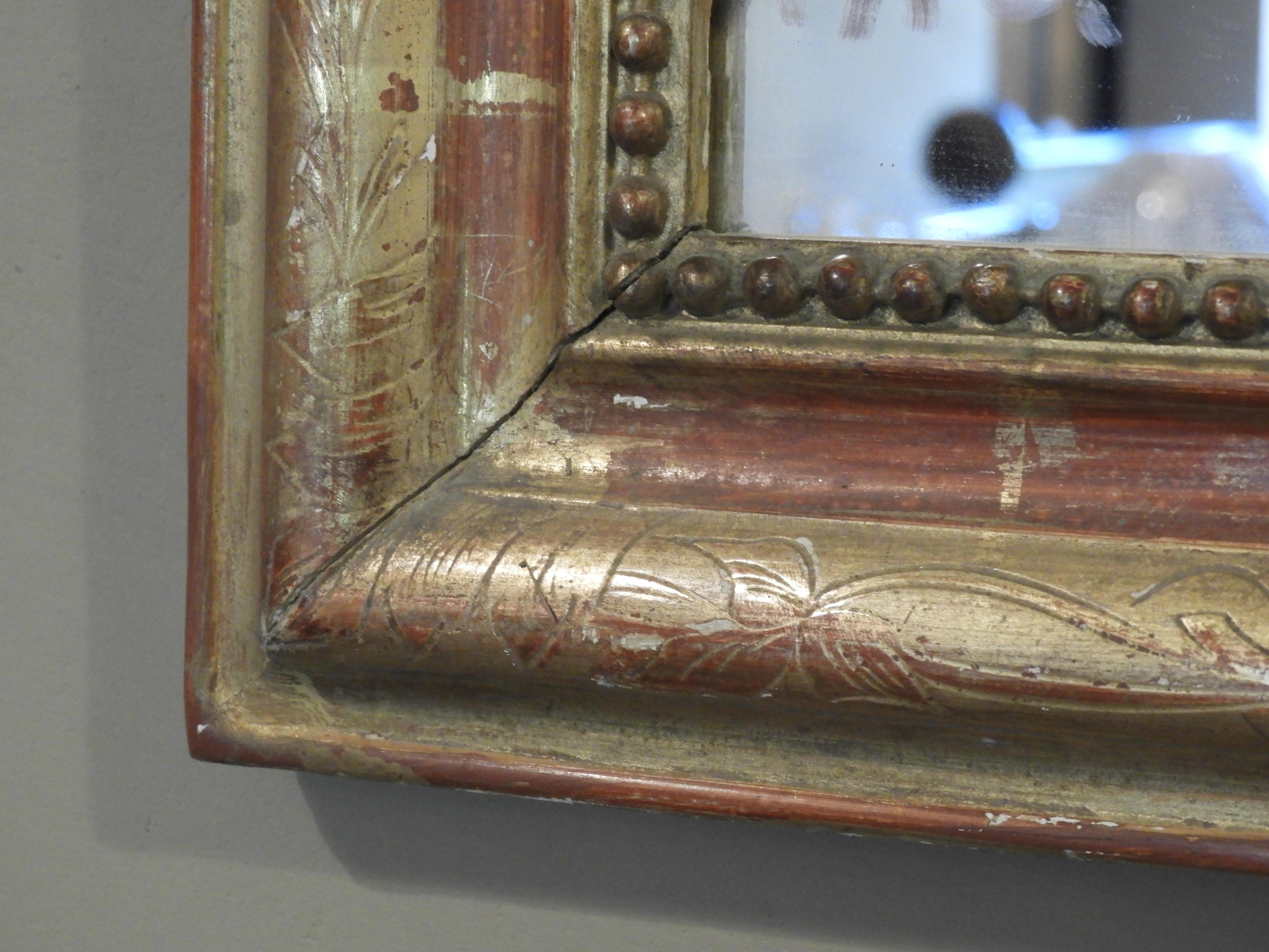 French 20th Century Gold Patinated Mirror For Sale