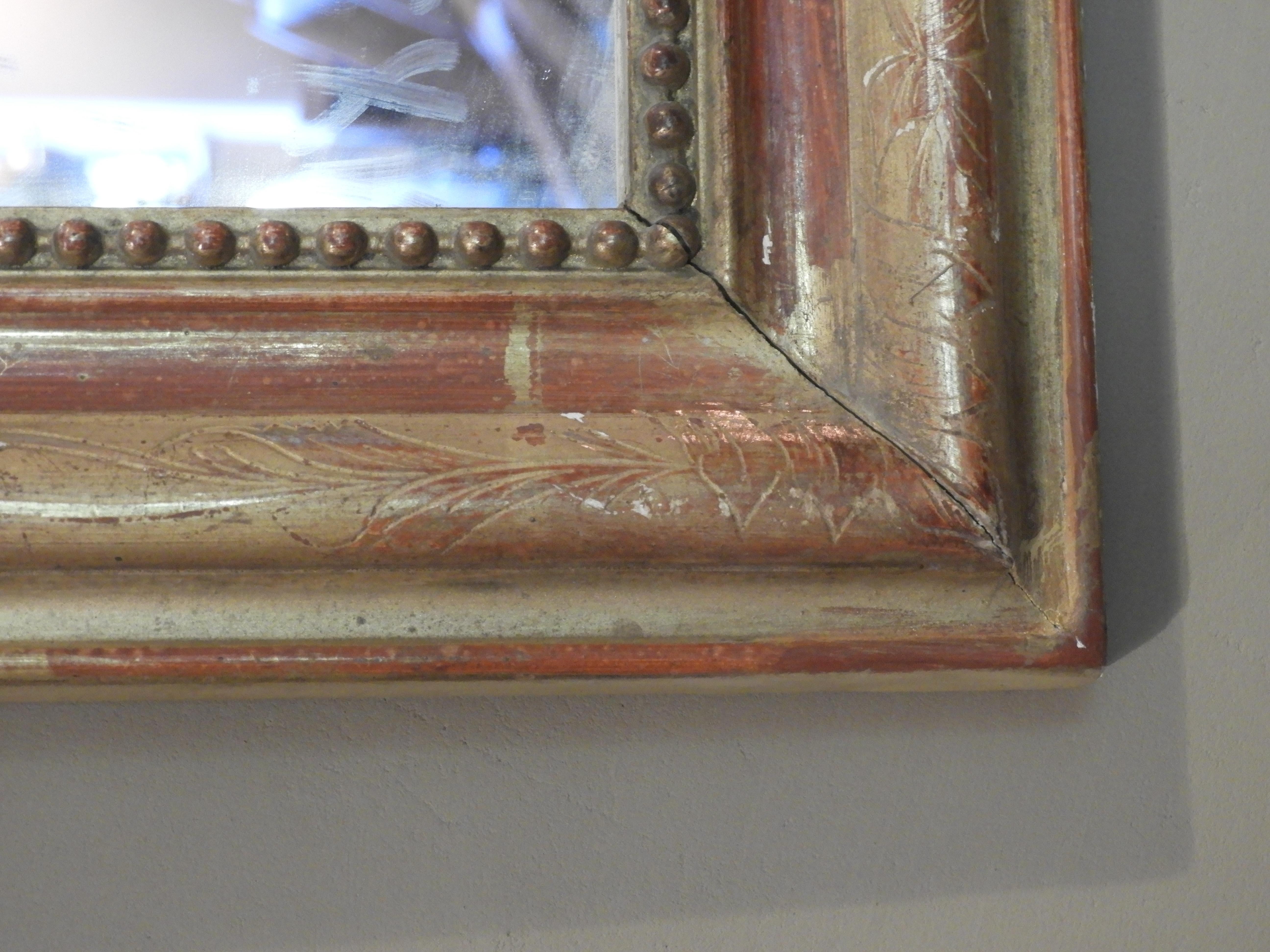 Plaster 20th Century Gold Patinated Mirror For Sale