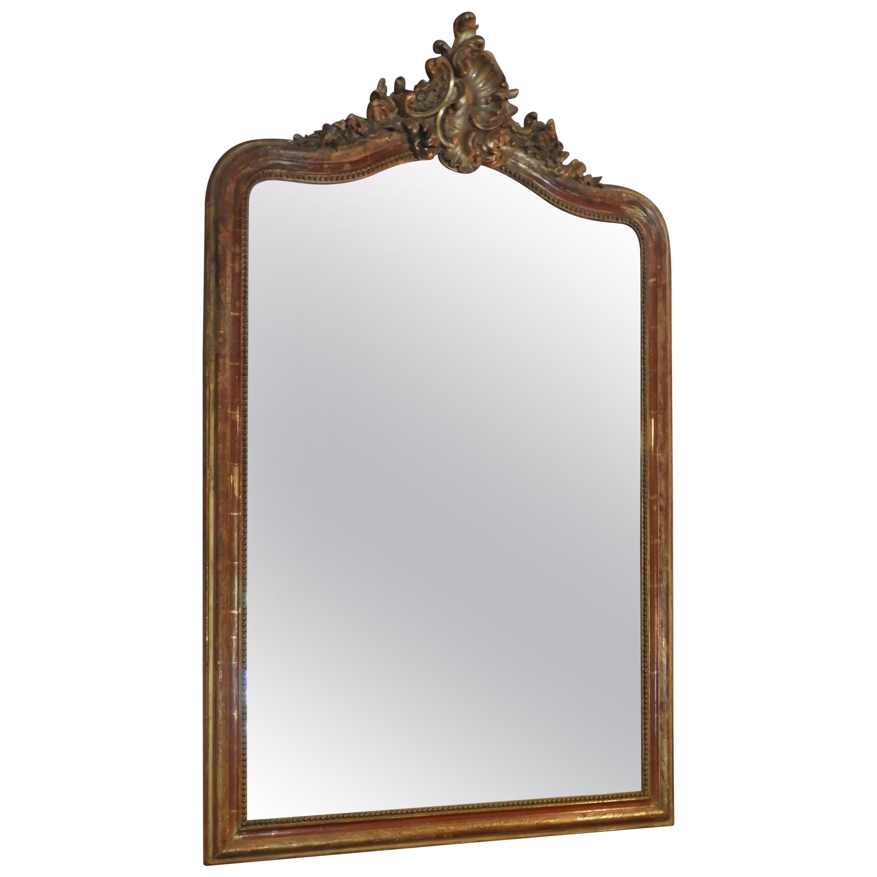 20th Century Gold Patinated Mirror For Sale