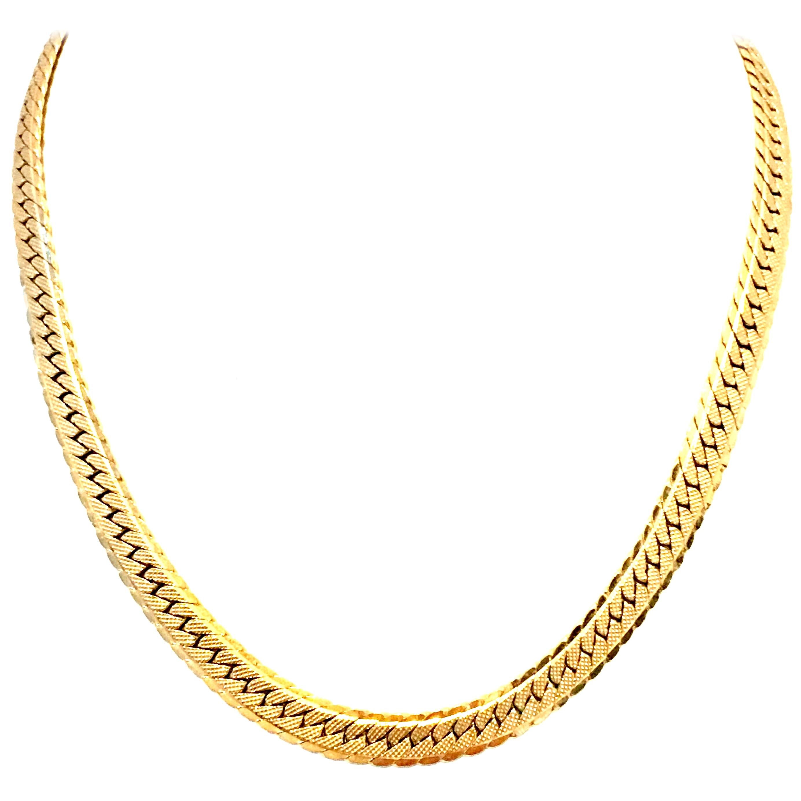 20th Century Gold Plate Choker Necklace By, Monet