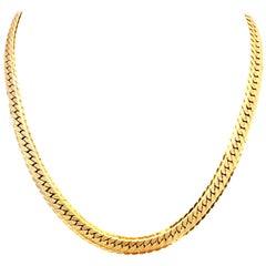 Vintage 20th Century Gold Plate Choker Necklace By, Monet