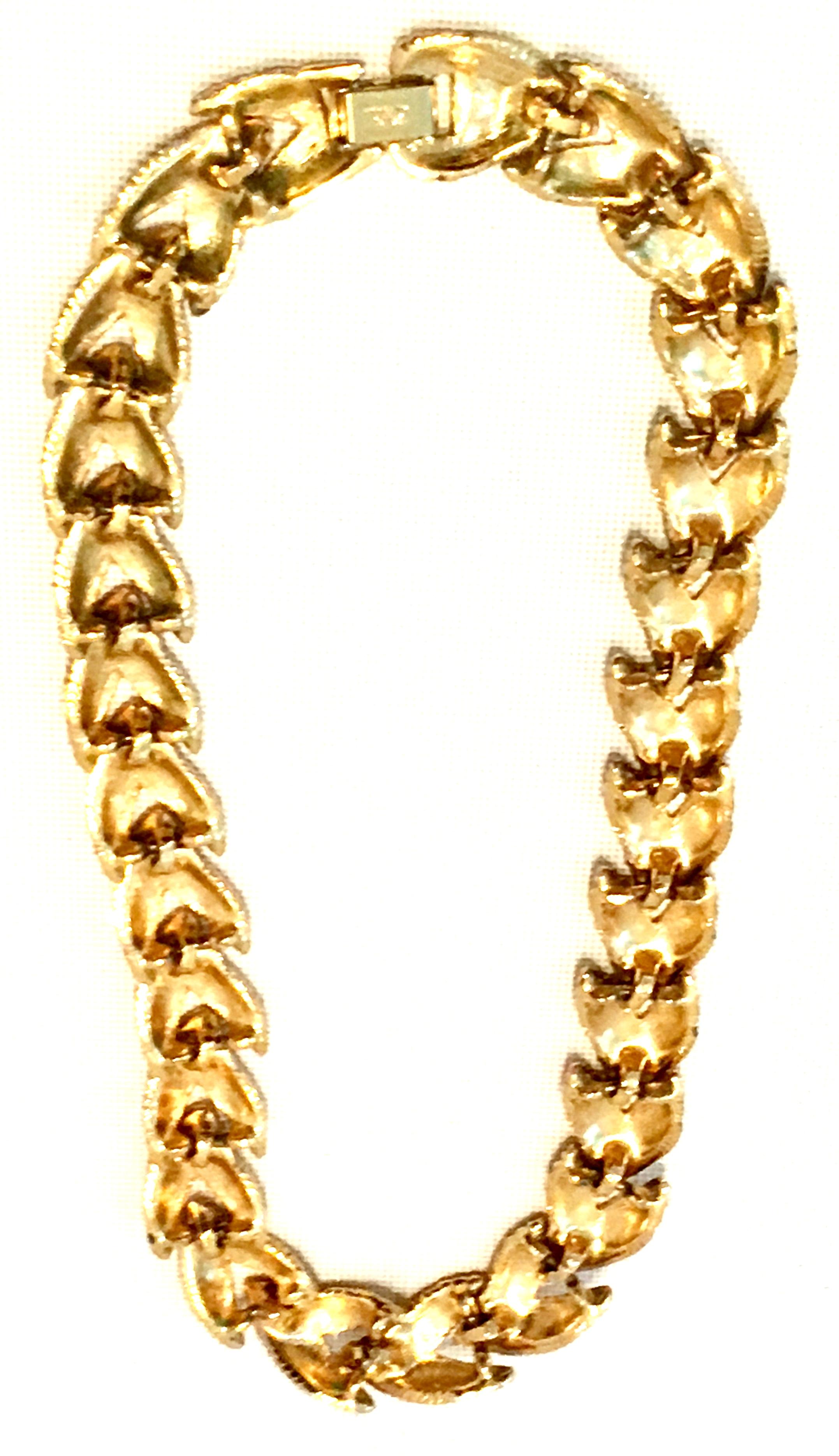 20th Century Gold Plate Choker Style Link Necklace & Bracelet By Napier For Sale 9