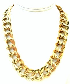 20th Century Gold Plate Double Chain Link Necklace  By Monet