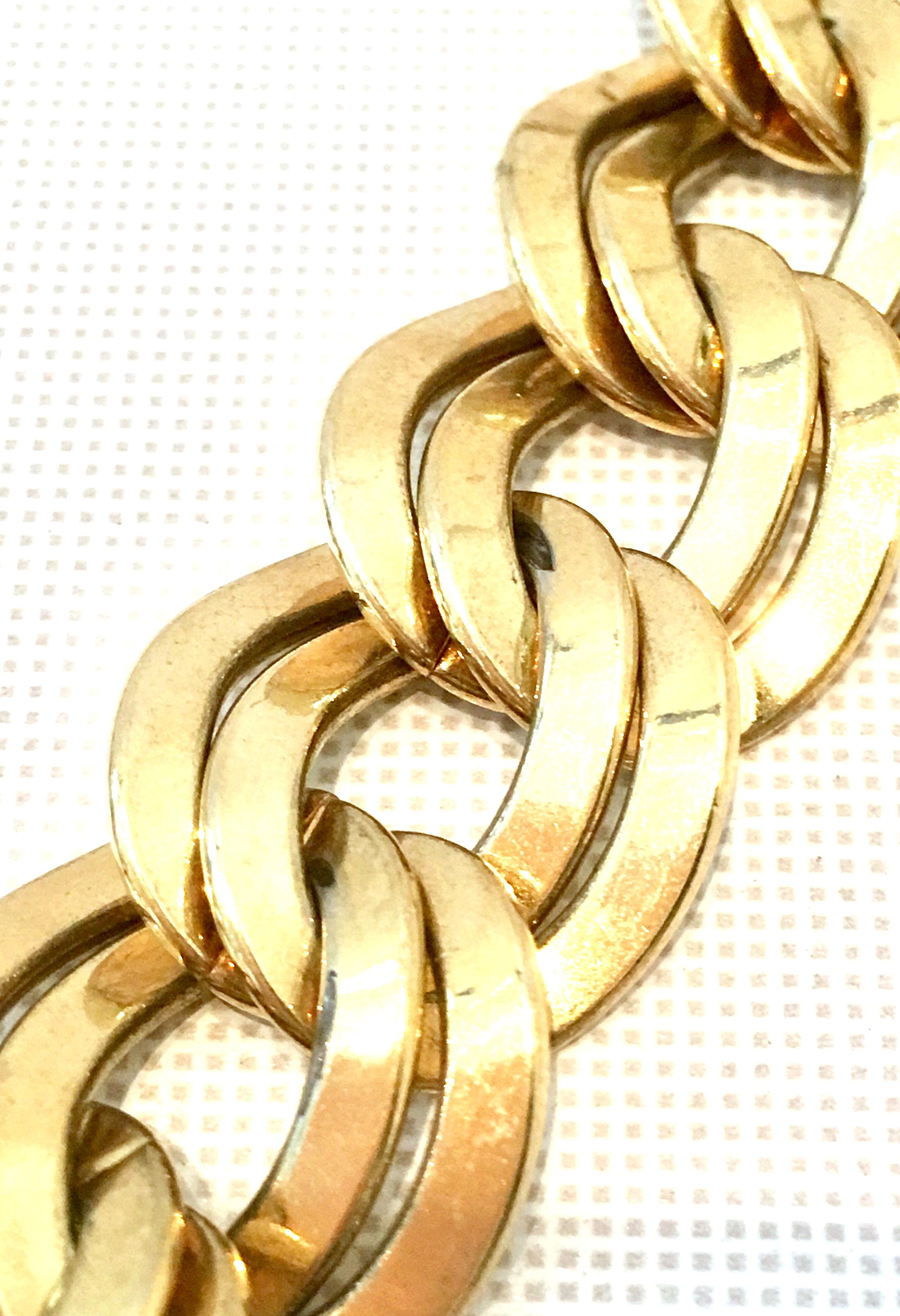20th Century Gold Plate Double Chain Link Necklace  By Monet In Good Condition In West Palm Beach, FL