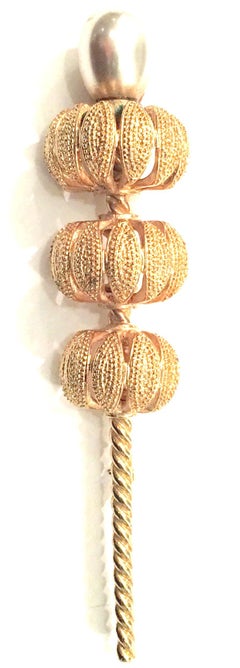 20th Century Gold Plate & Faux Tahitian Pearl Brooch by, Paso