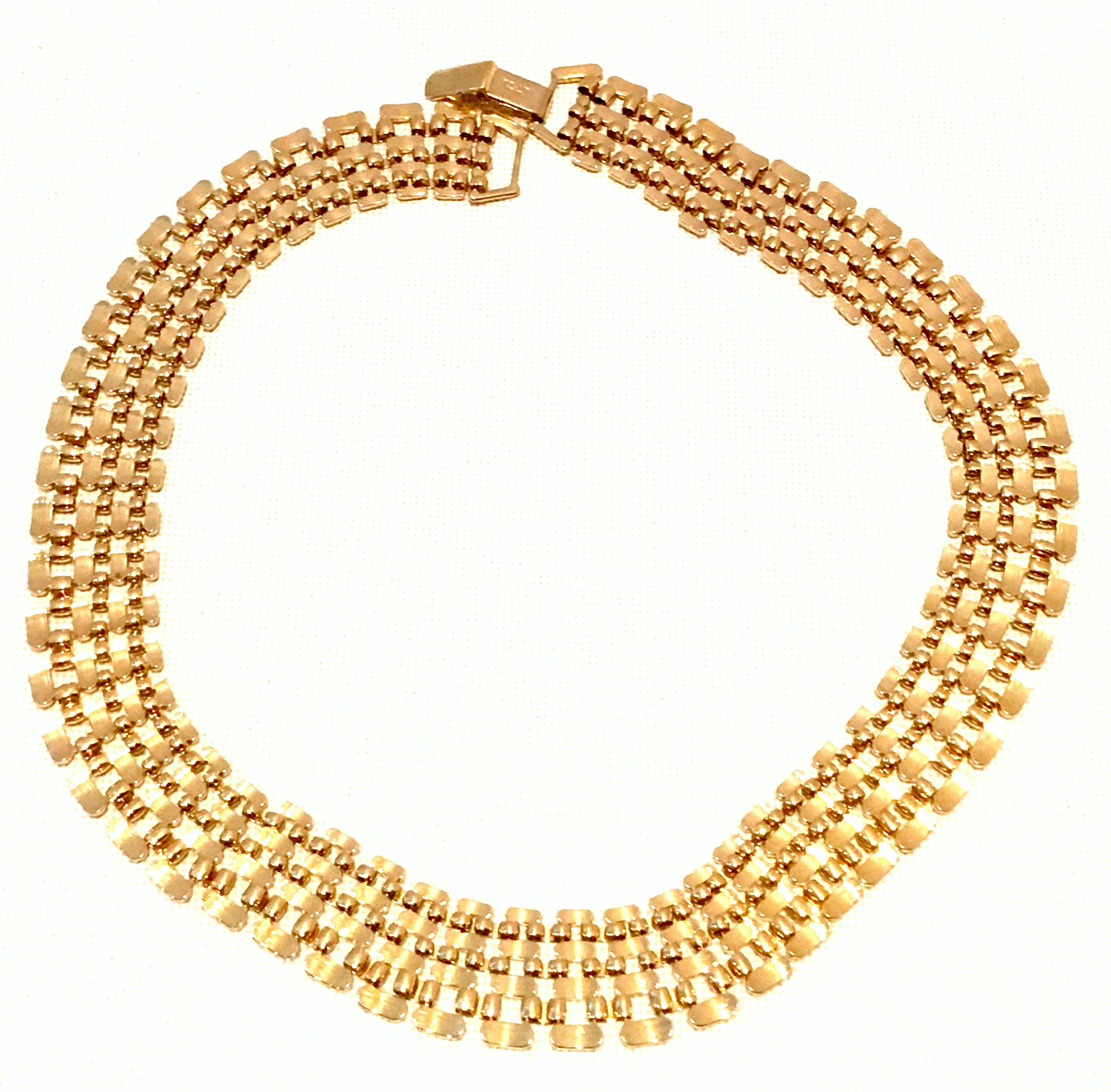 20th Century Gold Plate Link Choker Style Necklace By, Napier 4