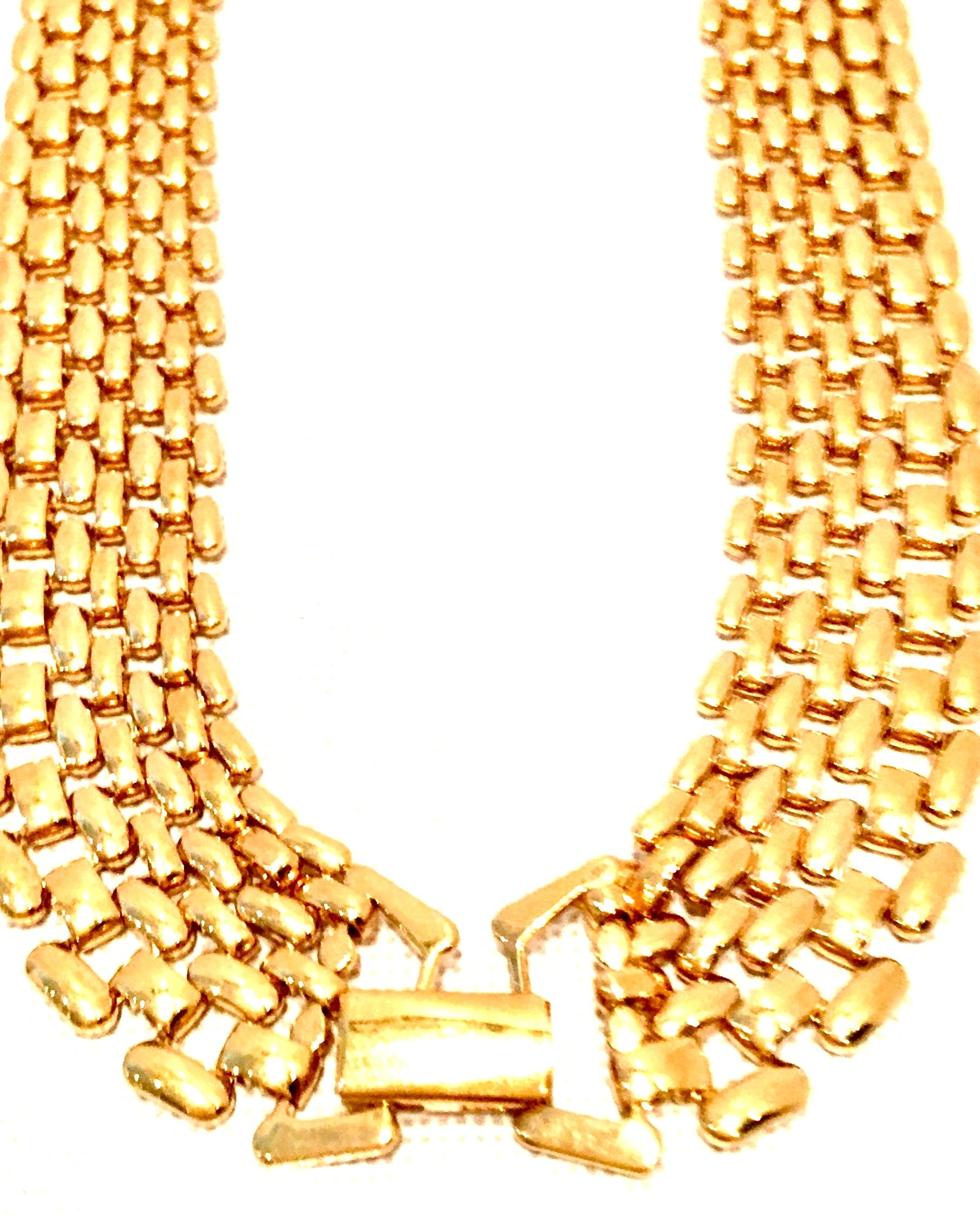20th Century Gold Plate Link Choker Style Necklace By, Napier In Good Condition In West Palm Beach, FL