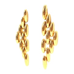 20th Century Gold Plate Link Drop Earrings By, Napier