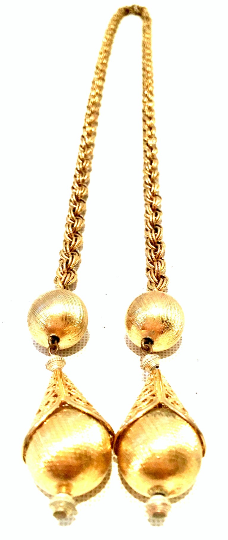 20th Century Gold Plate Rope Lariat Necklace For Sale at 1stDibs