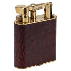 20th Century Gold Plate & Snakeskin Jumbo Dunhill Table Lighter c.1950