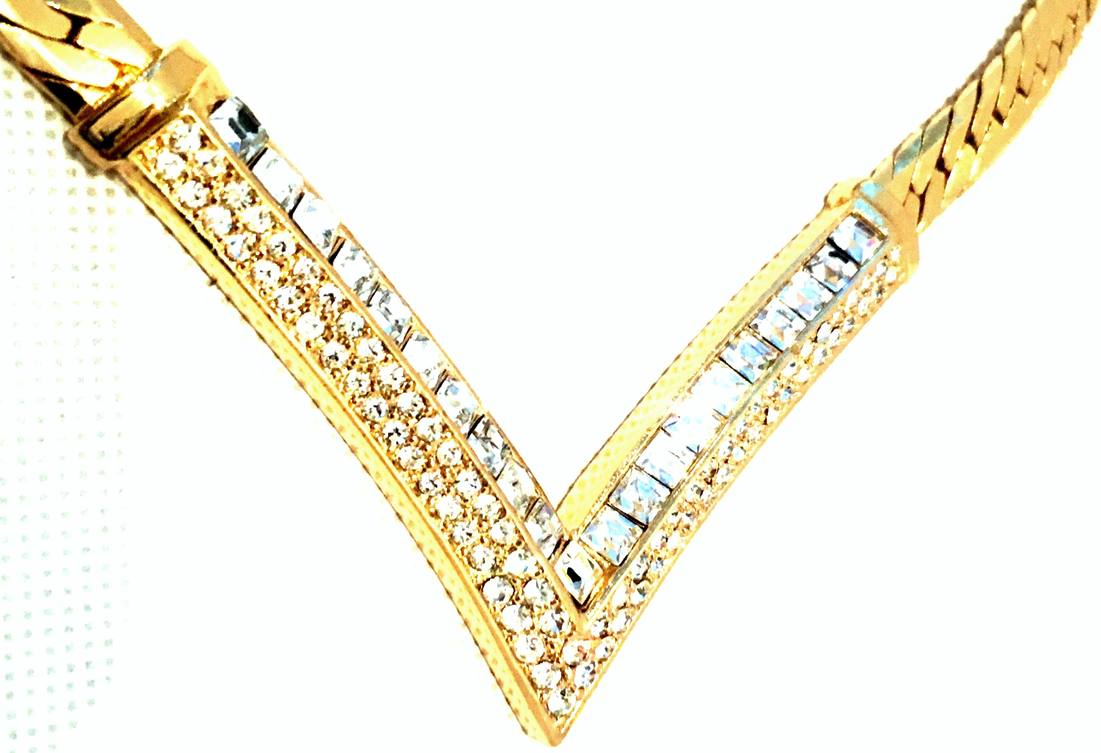 20th Century Gold Plate & Swarovski Crystal 