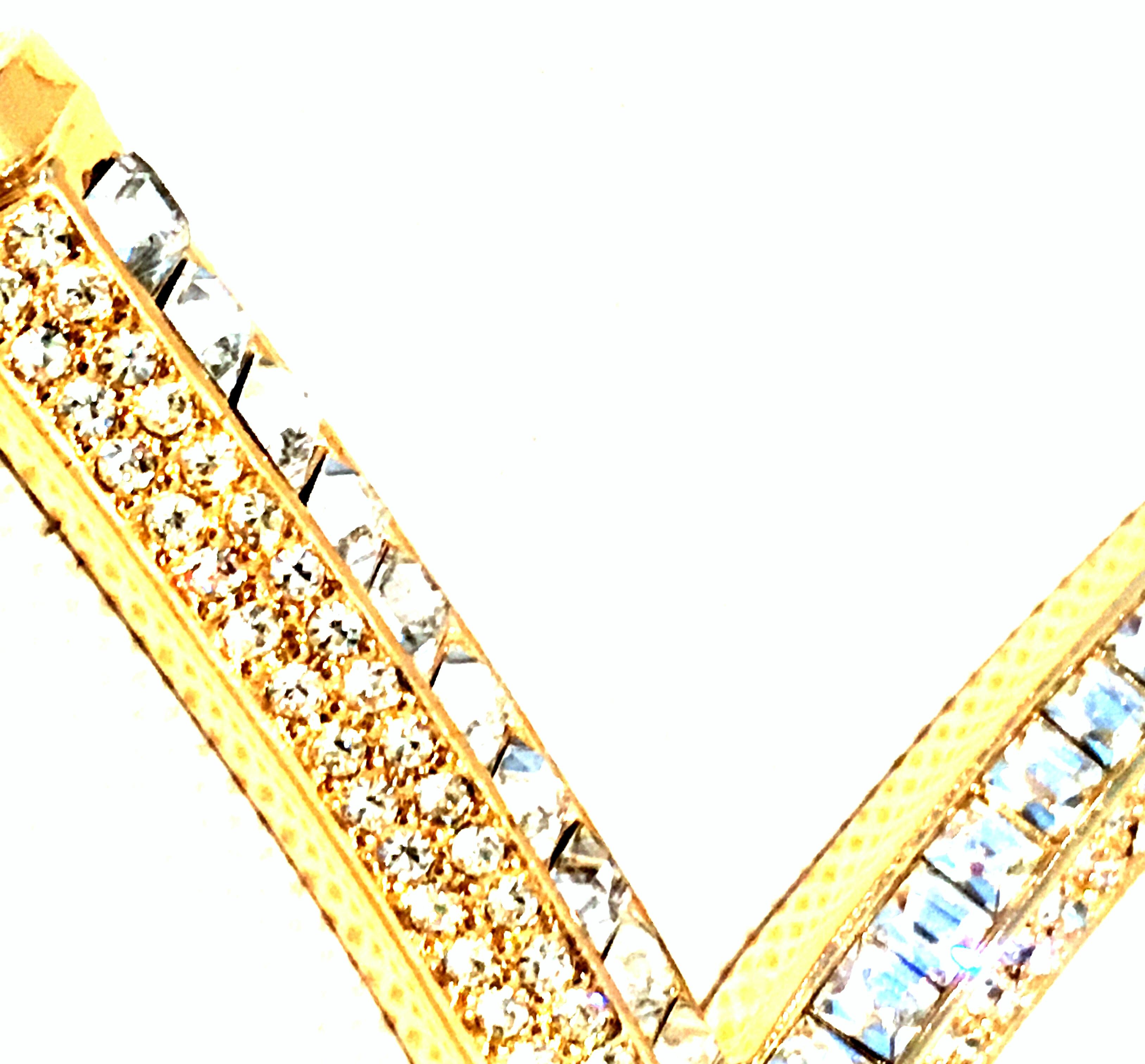 Women's or Men's 20th Century Gold Plate & Swarovski Crystal 
