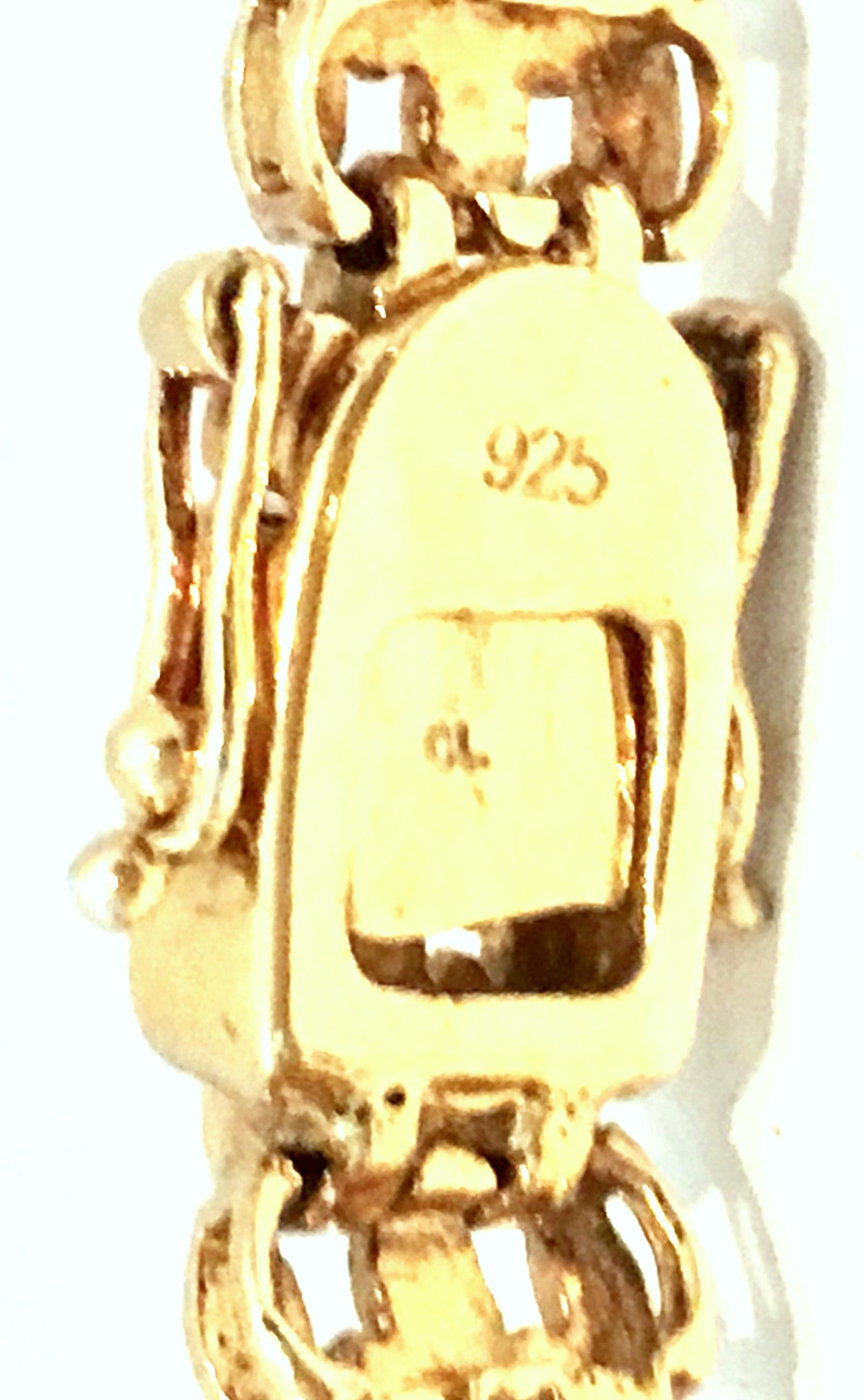 20th Century Gold Plated 925 Sterling Link & Austrian Crystal 