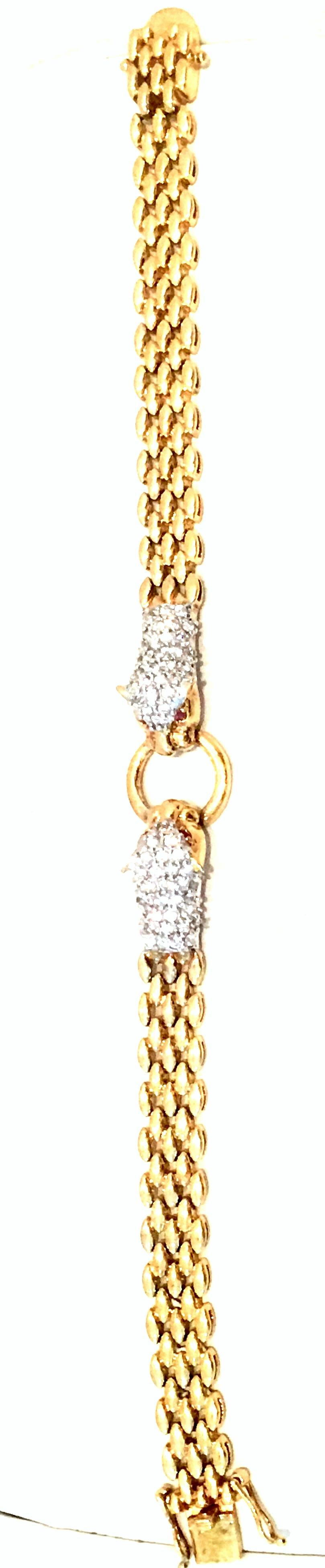 Women's or Men's 20th Century Gold Plated 925 Sterling Link & Austrian Crystal 