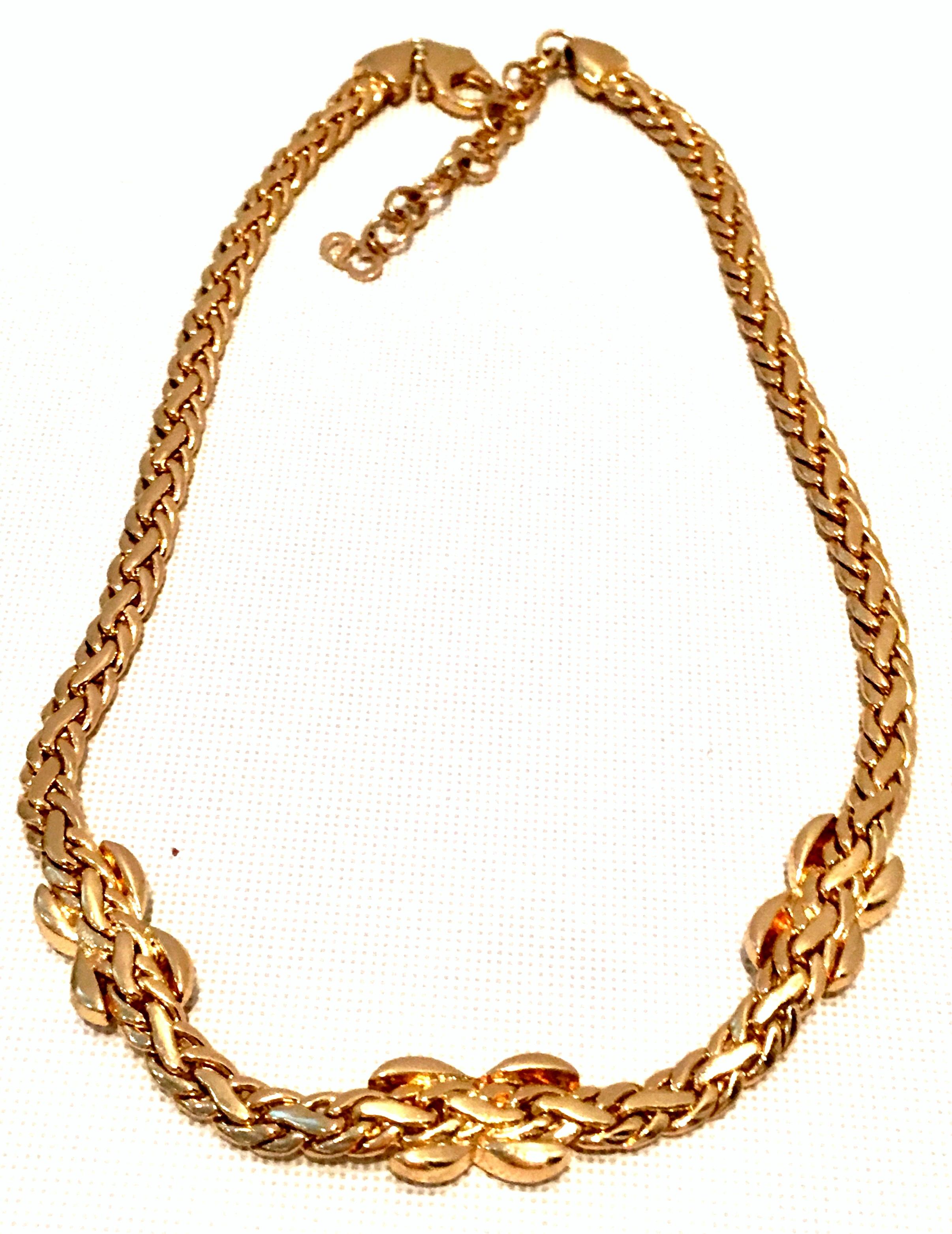 Women's or Men's 20th Century Gold & Swaorovski Crystal Choker Style Necklace By, Christian Dior