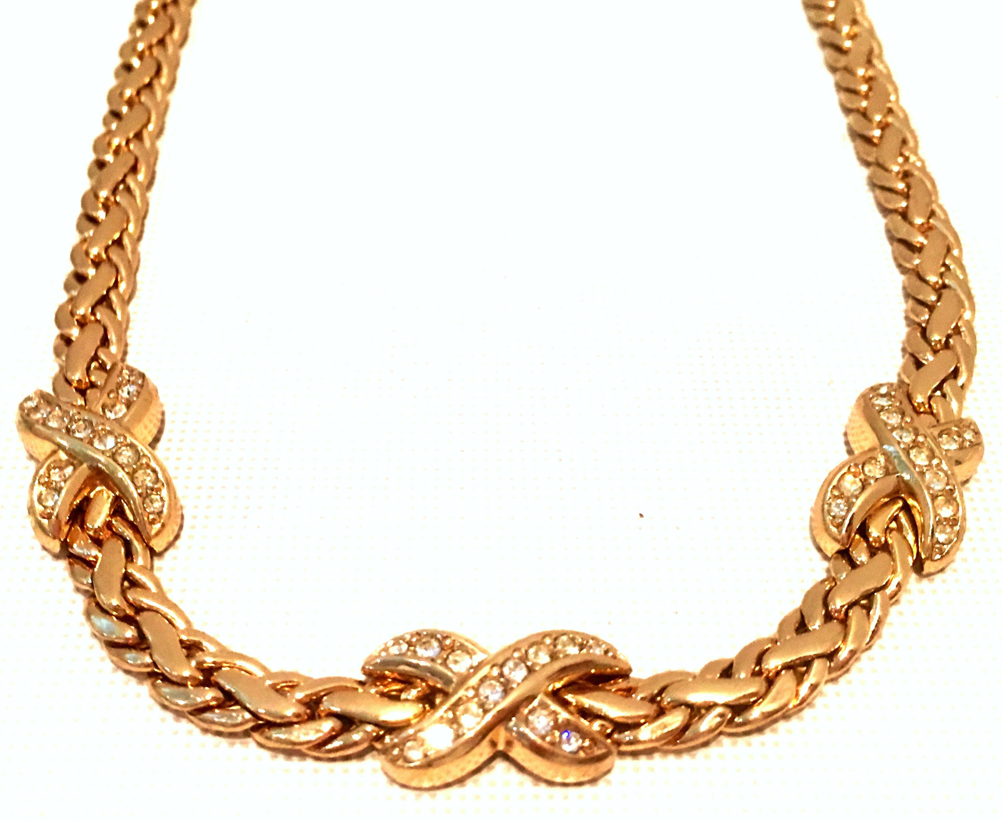 20th Century Gold & Swaorovski Crystal Choker Style Necklace By, Christian Dior 1