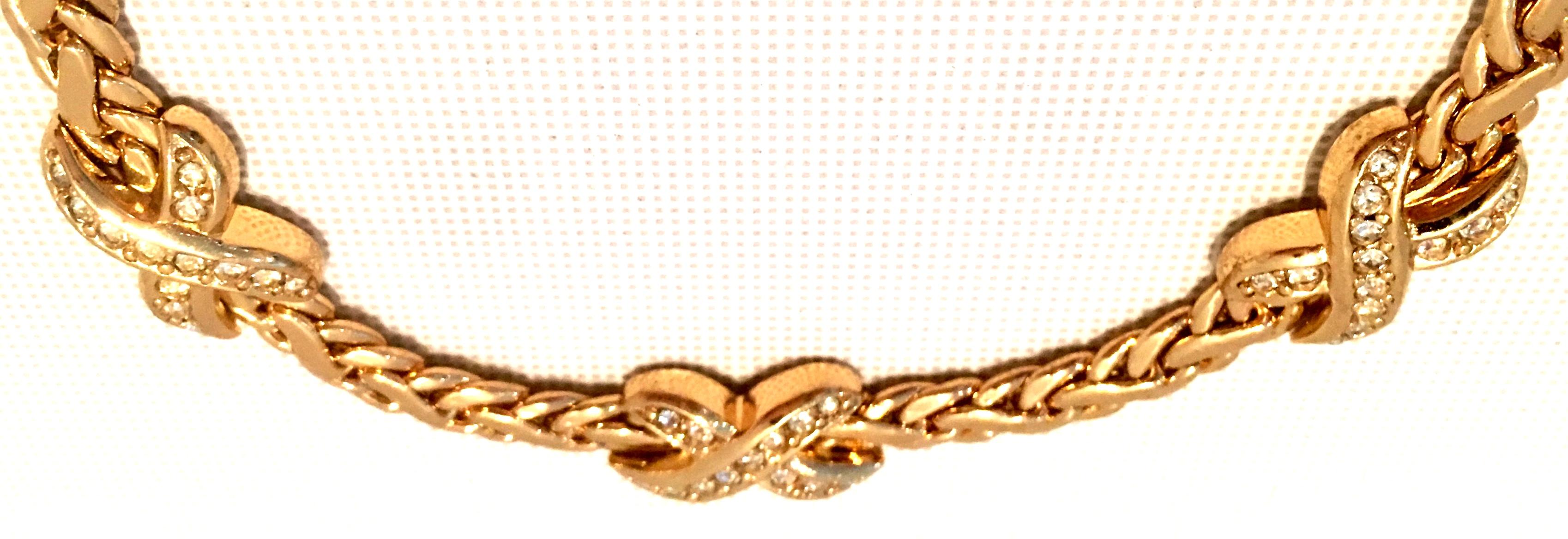 20th Century Gold & Swaorovski Crystal Choker Style Necklace By, Christian Dior 3
