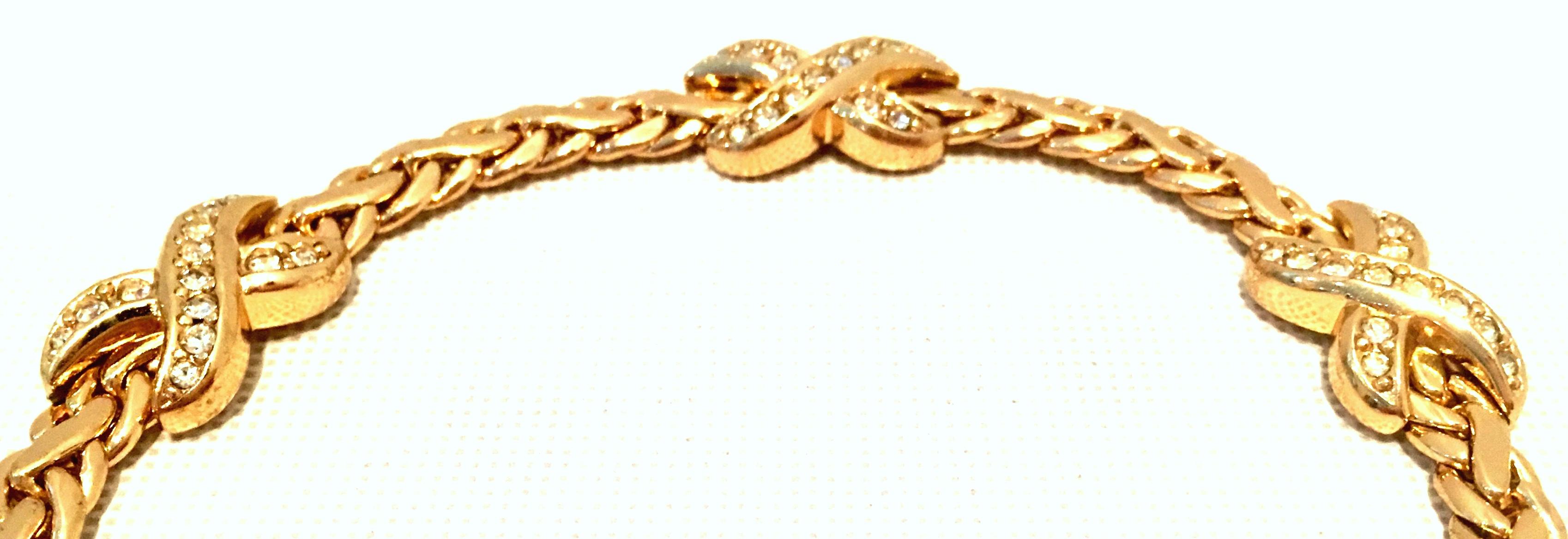 20th Century Gold & Swaorovski Crystal Choker Style Necklace By, Christian Dior 4