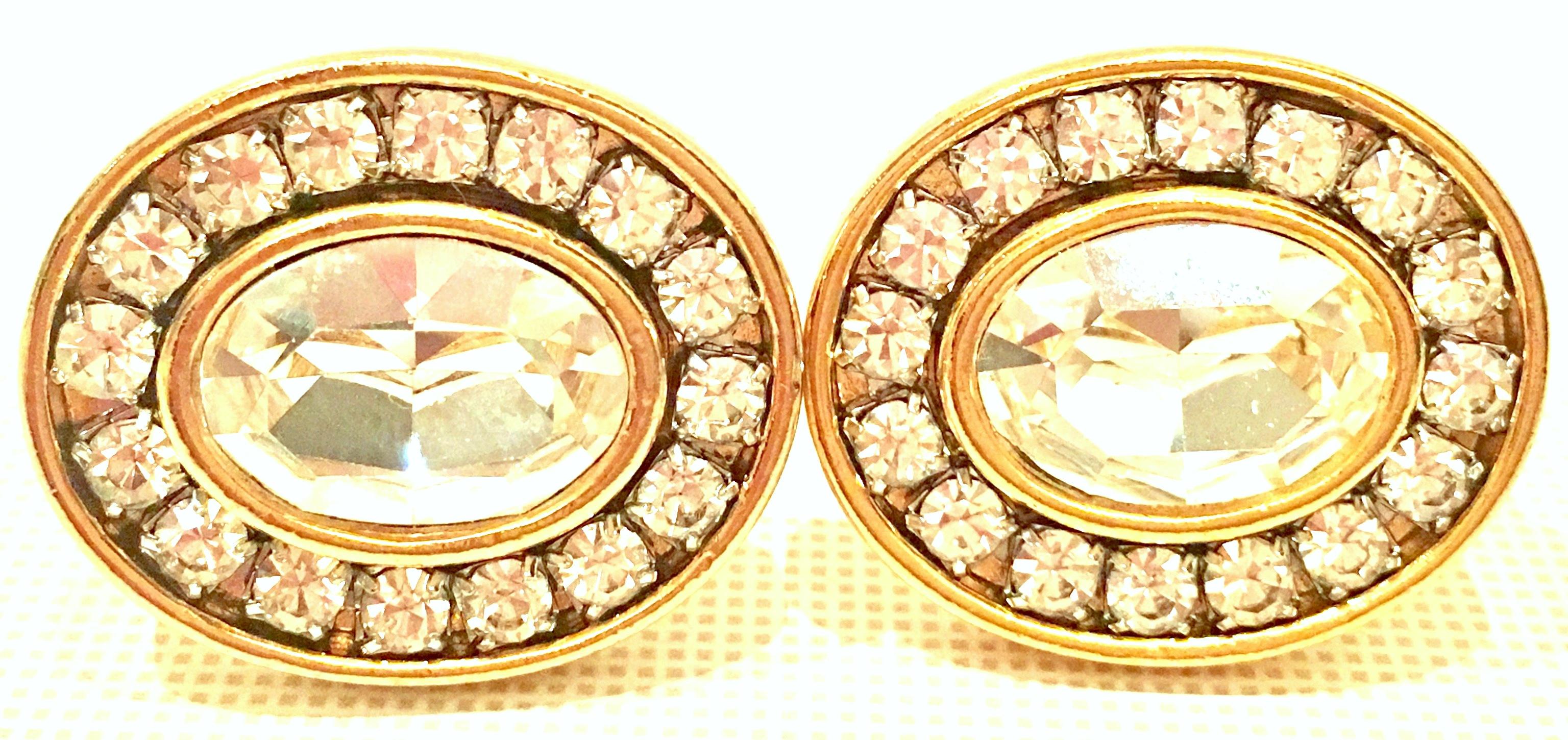20th Century Gold & Swarovski Crystal Earrings By, Givenchy For Sale 1