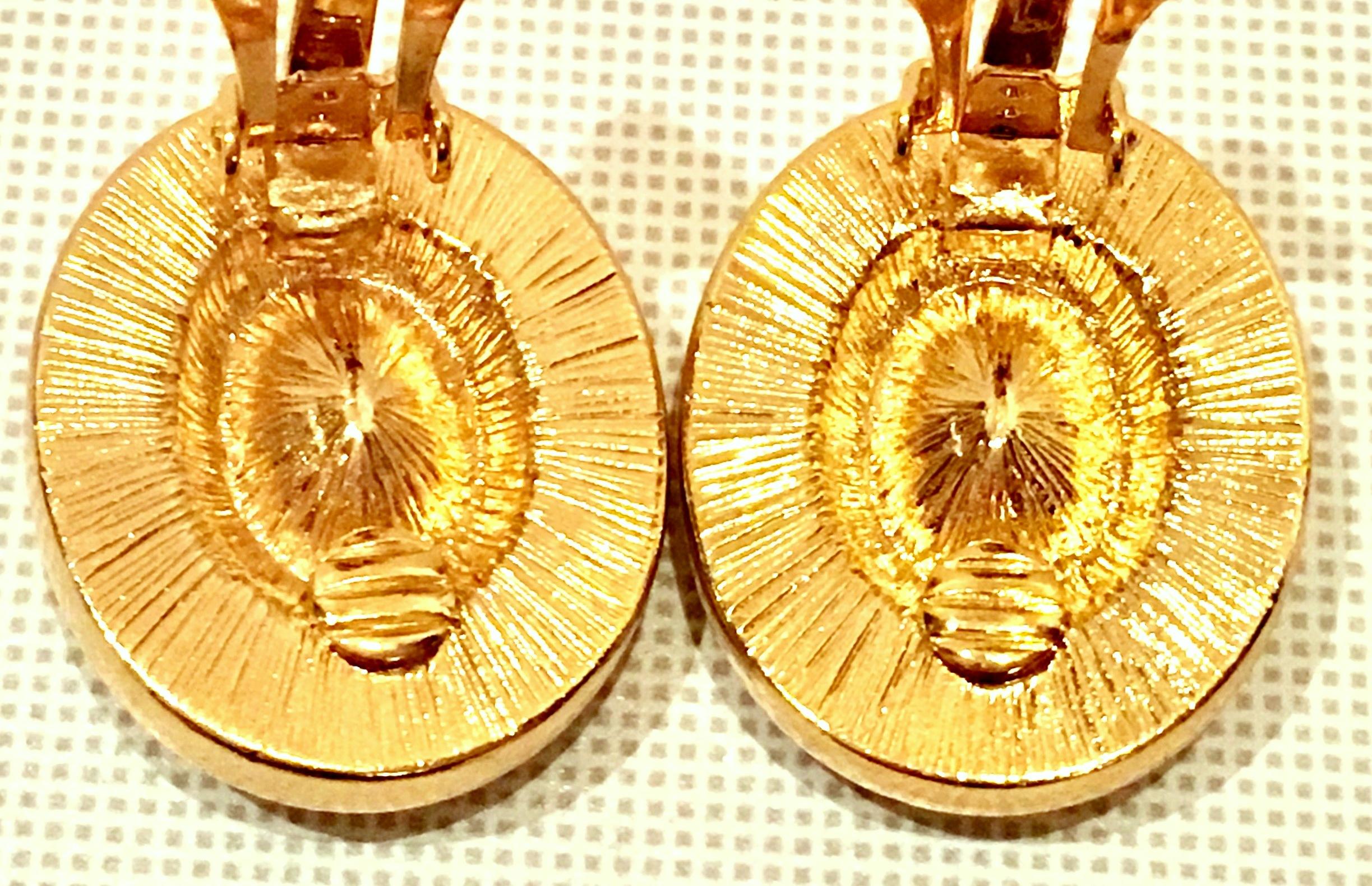 20th Century Gold & Swarovski Crystal Earrings By, Givenchy For Sale 2