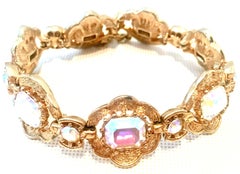 20th Century Gold & Swarovski Crystal Link Style Bracelet By, Coro