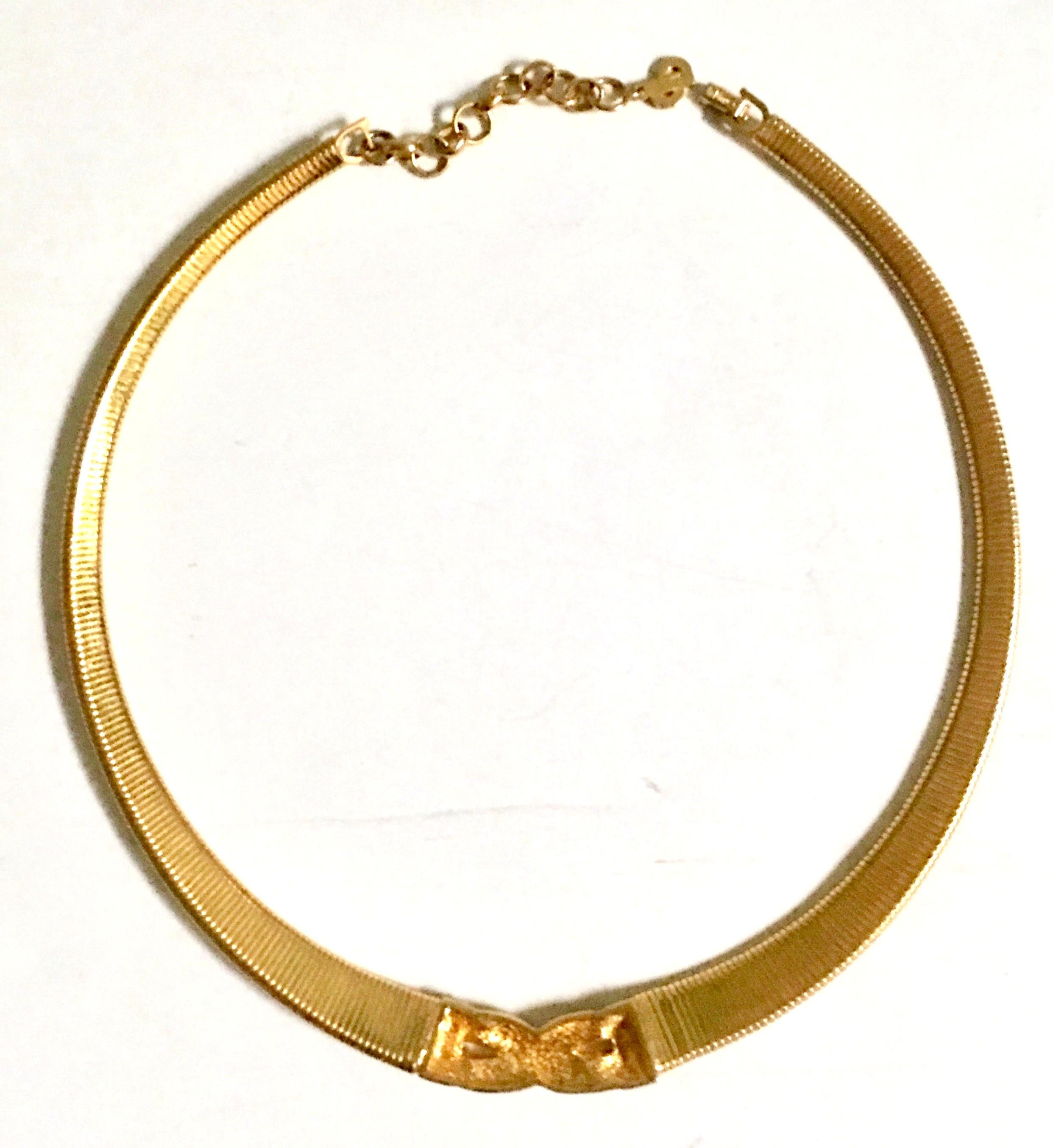 20th Century Gold & Swarovski Crystal Necklace By, Christian Dior For Sale 2
