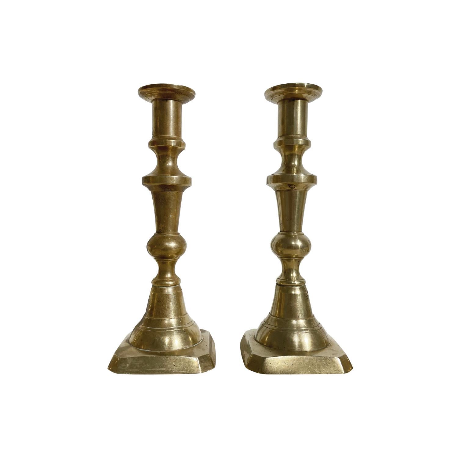 20th Century Gold Swedish Gustavian Similar Set of Eleven Brass Candle Holders For Sale 5