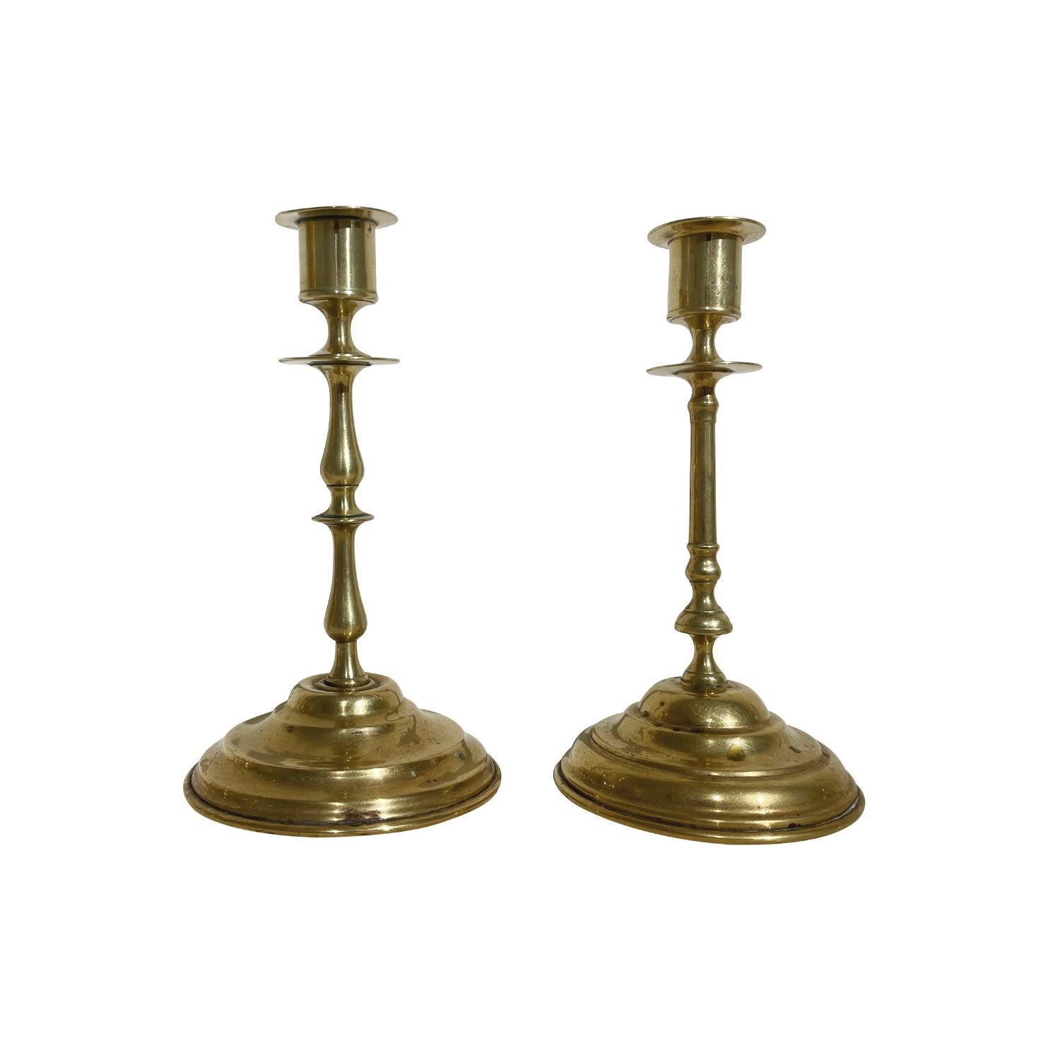 20th Century Gold Swedish Gustavian Similar Set of Eleven Brass Candle Holders For Sale 7