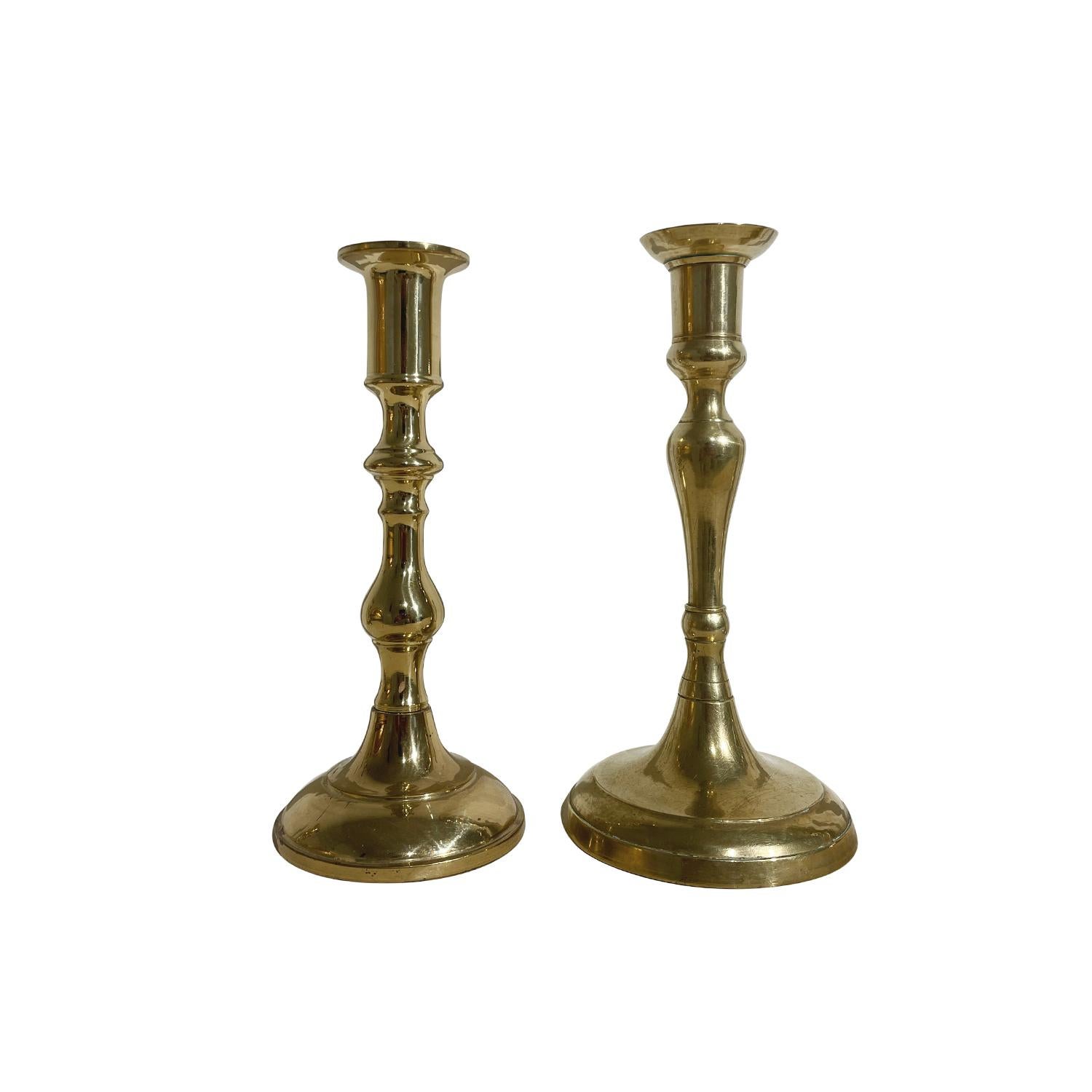 20th Century Gold Swedish Gustavian Similar Set of Eleven Brass Candle Holders For Sale 3