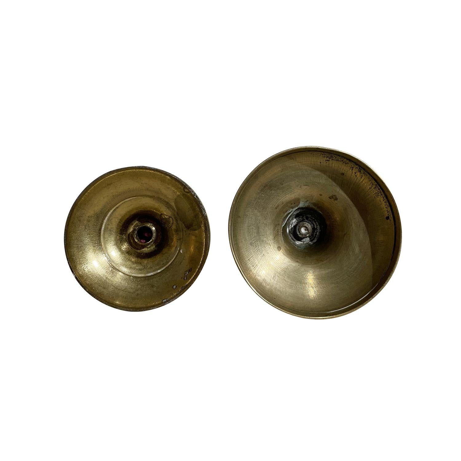 20th Century Gold Swedish Gustavian Similar Set of Eleven Brass Candle Holders For Sale 4