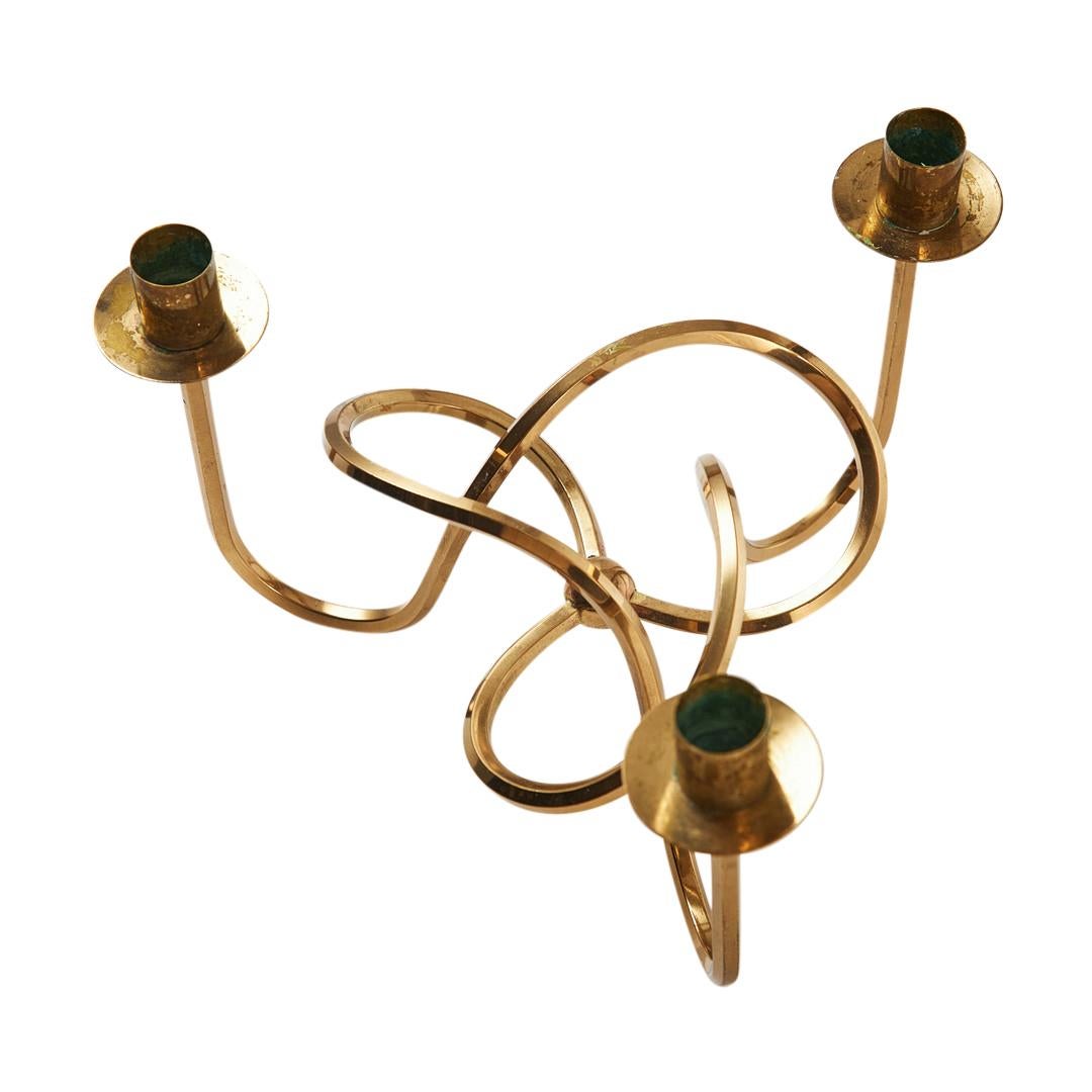 Svedese Portacandele in ottone Svenskt Tenn del XX secolo in oro di Josef Frank