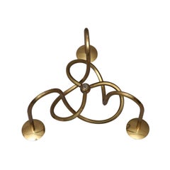 20th Century Gold Swedish Svenskt Tenn Brass Candle Holder, Stick by Josef Frank