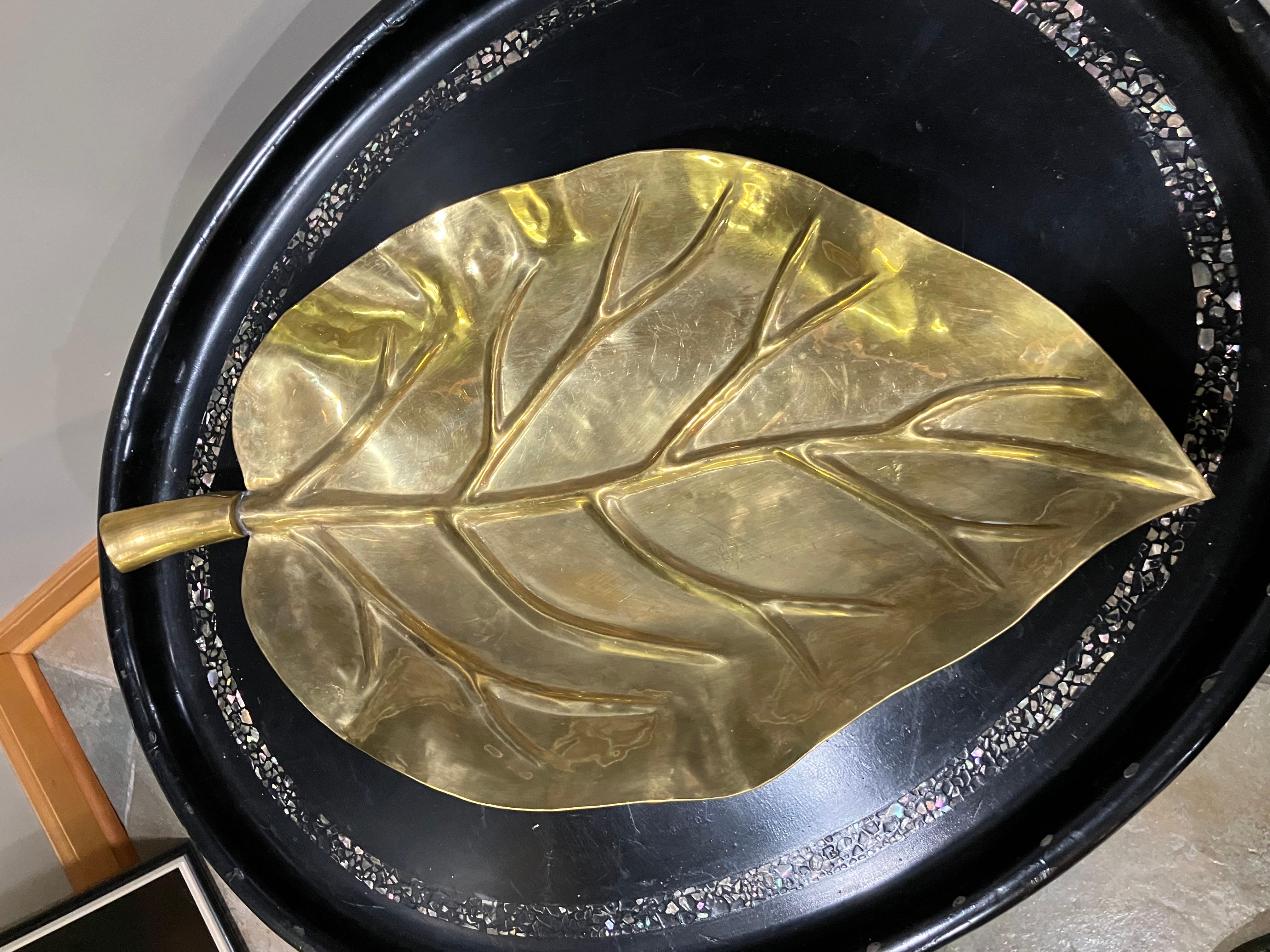 20th Century Gold-Tone Leaf Dish siglo XX en venta