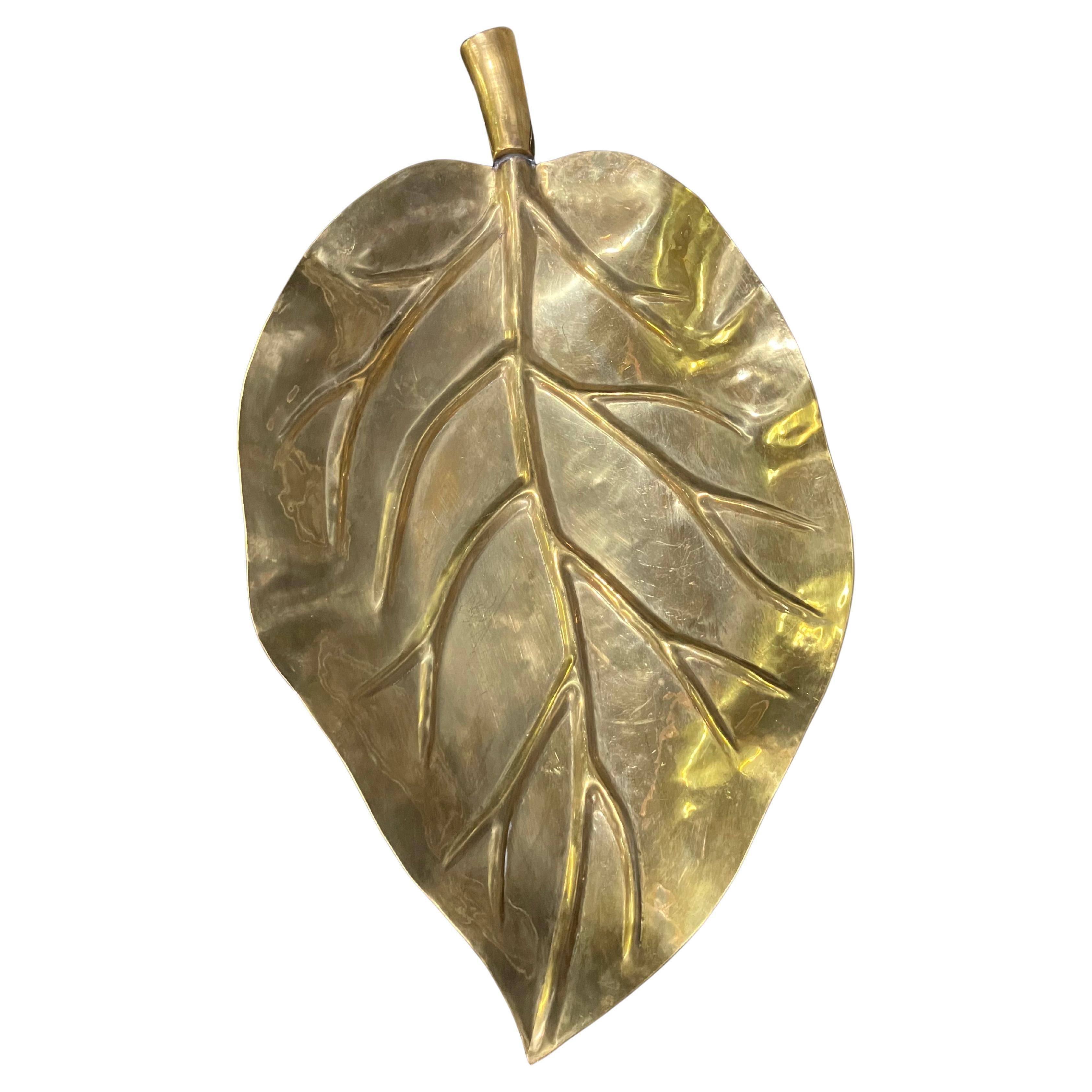 20th Century Gold-Tone Leaf Dish
