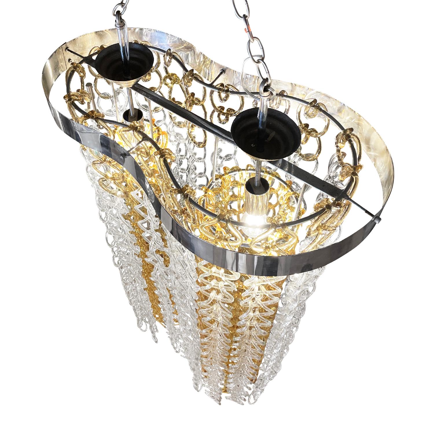Hand-Crafted 20th Century Italian Modern Crystal Glass Chandelier by Angelo Mangiarotti For Sale