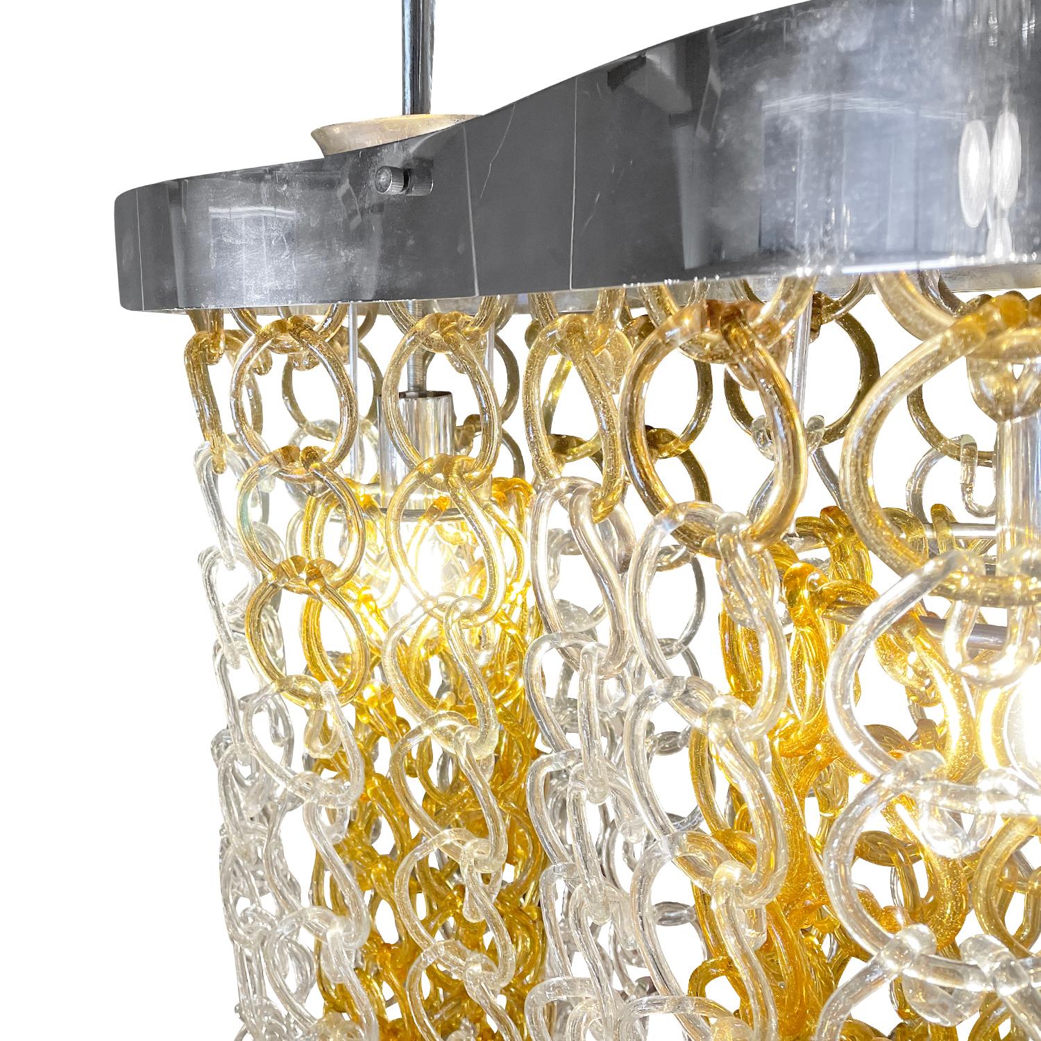 20th Century Italian Modern Crystal Glass Chandelier by Angelo Mangiarotti In Good Condition For Sale In West Palm Beach, FL