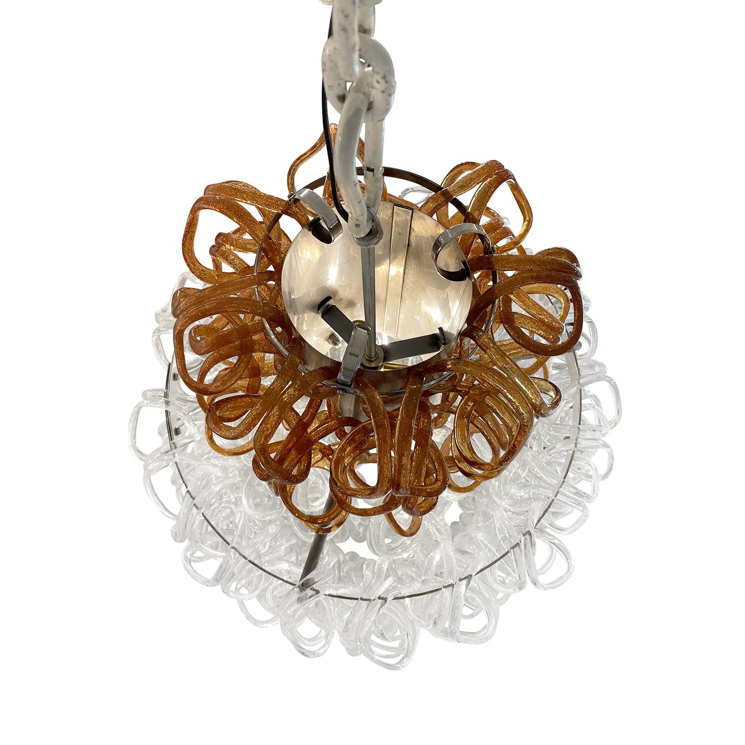 20th Century Italian Mid-Century Crystal Glass Pendant by Angelo Mangiarotti In Good Condition For Sale In West Palm Beach, FL