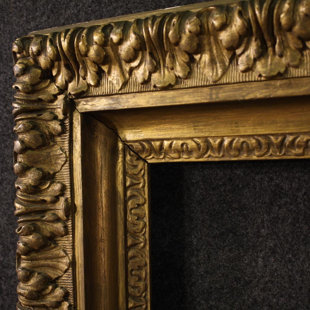 Mid-20th Century 20th Century Gold Wood Italian Frame, 1960 For Sale