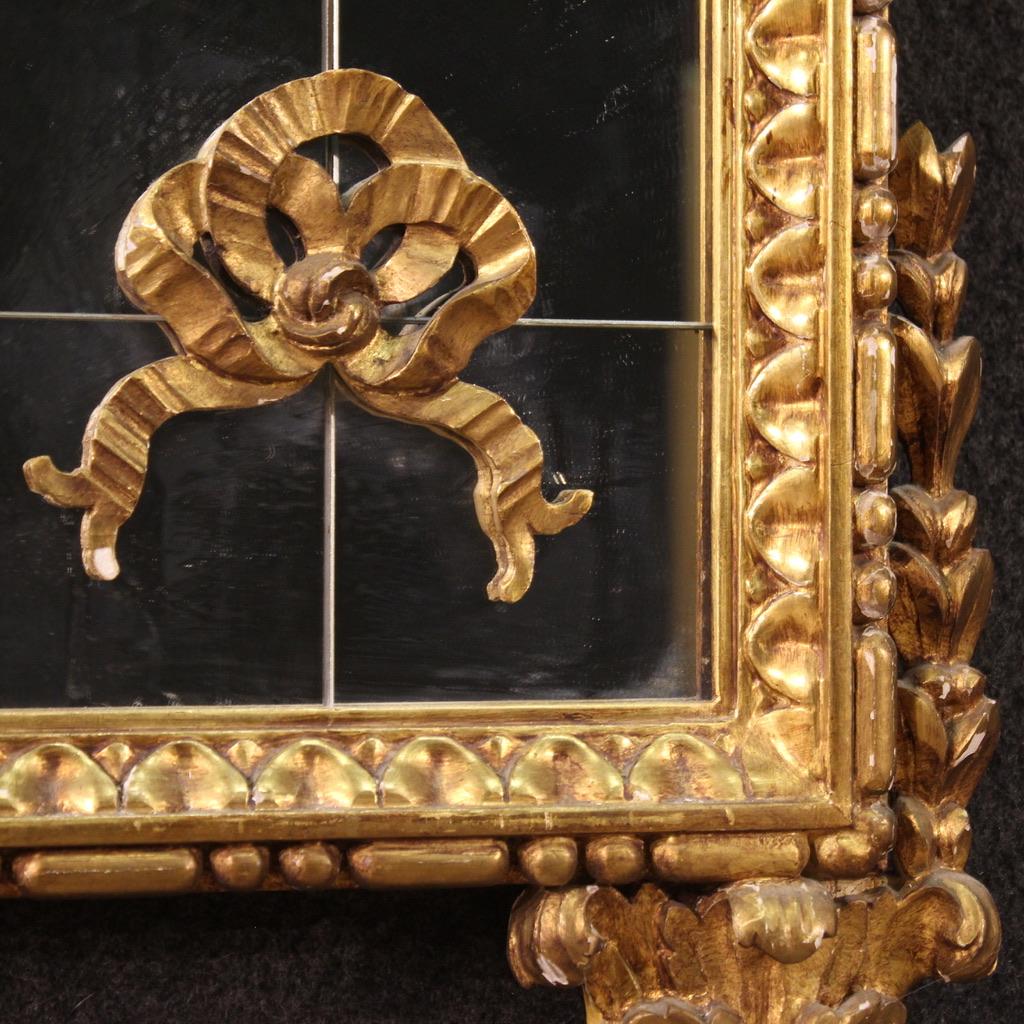 20th Century Gold Wood Italian Louis XVI Style Mirror, 1960 7